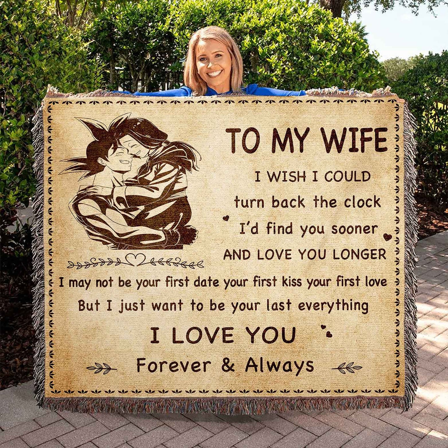 To My Wife Woven Blanket I Wish I Could Turn Back The Clock I Love You Forever And Always Gift For Your Wife