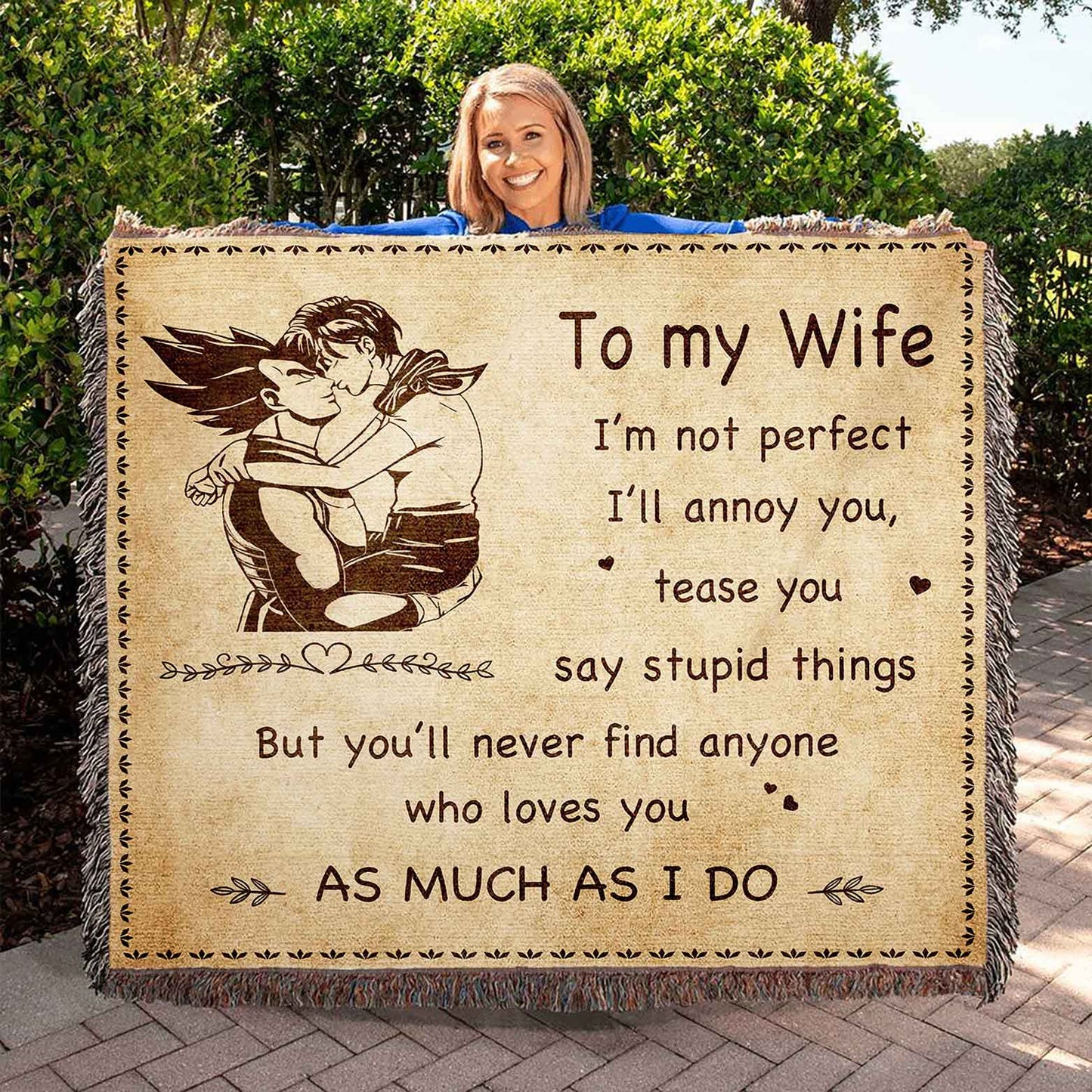 To My Wife Woven Blanket I Am Not Perfect Gift For Your Wife