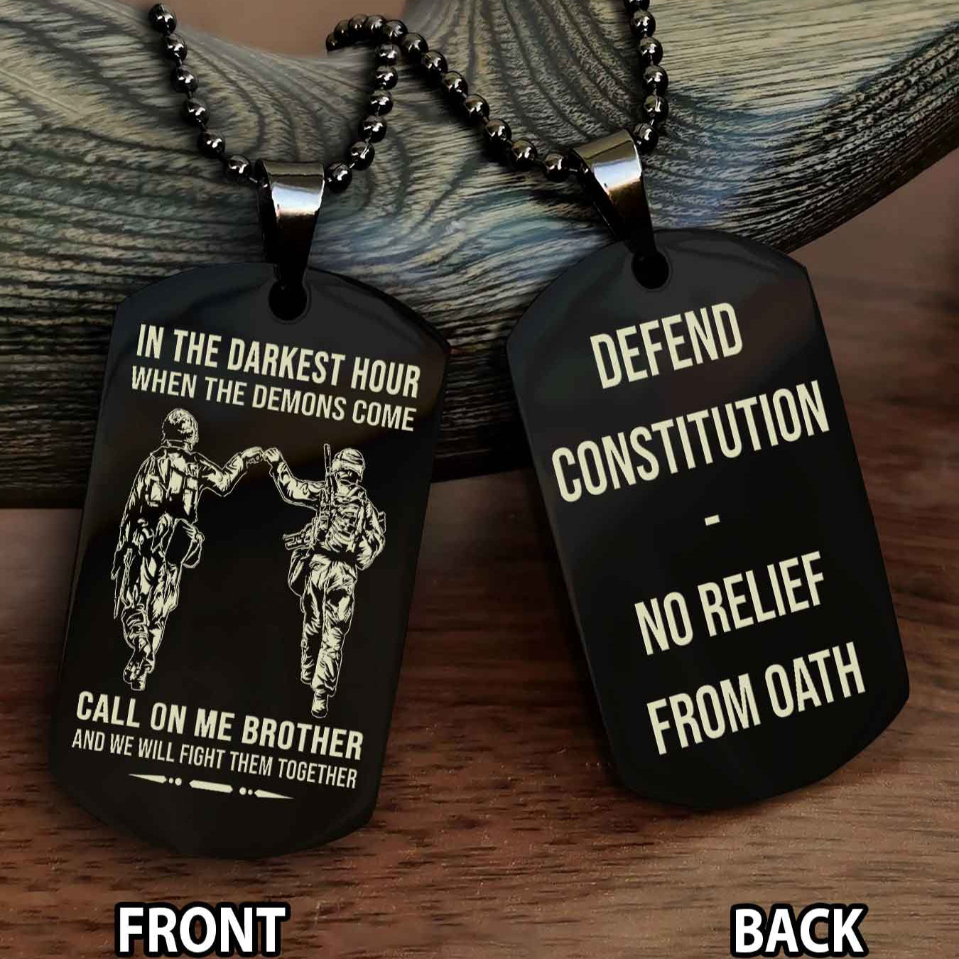 Soldier Personalized Double Sided Dog Tag For Brother