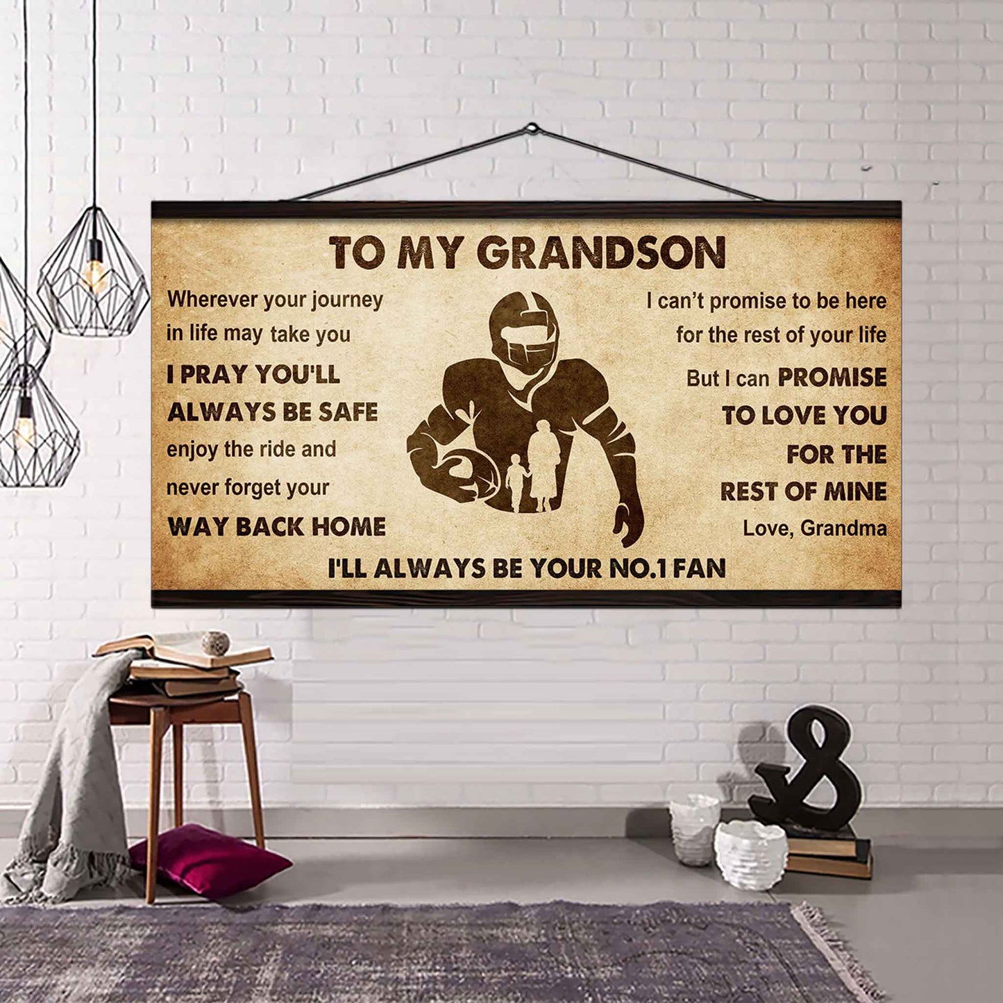 Personalized Sport Baseball Poster Canvas I'll Be Your No 1 Fan Grandma To Grandson - Never Forget Your Way Back Home