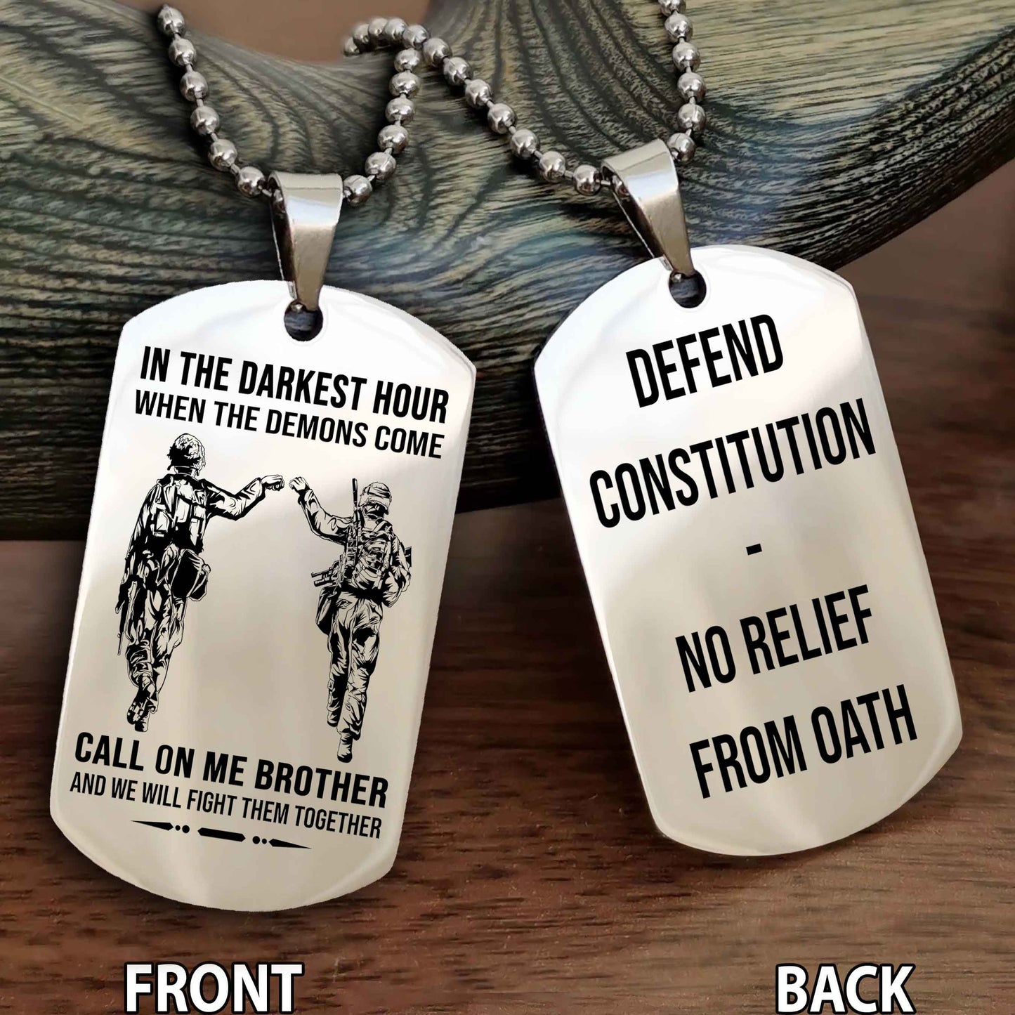Soldier Personalized Double Sided Dog Tag For Brother