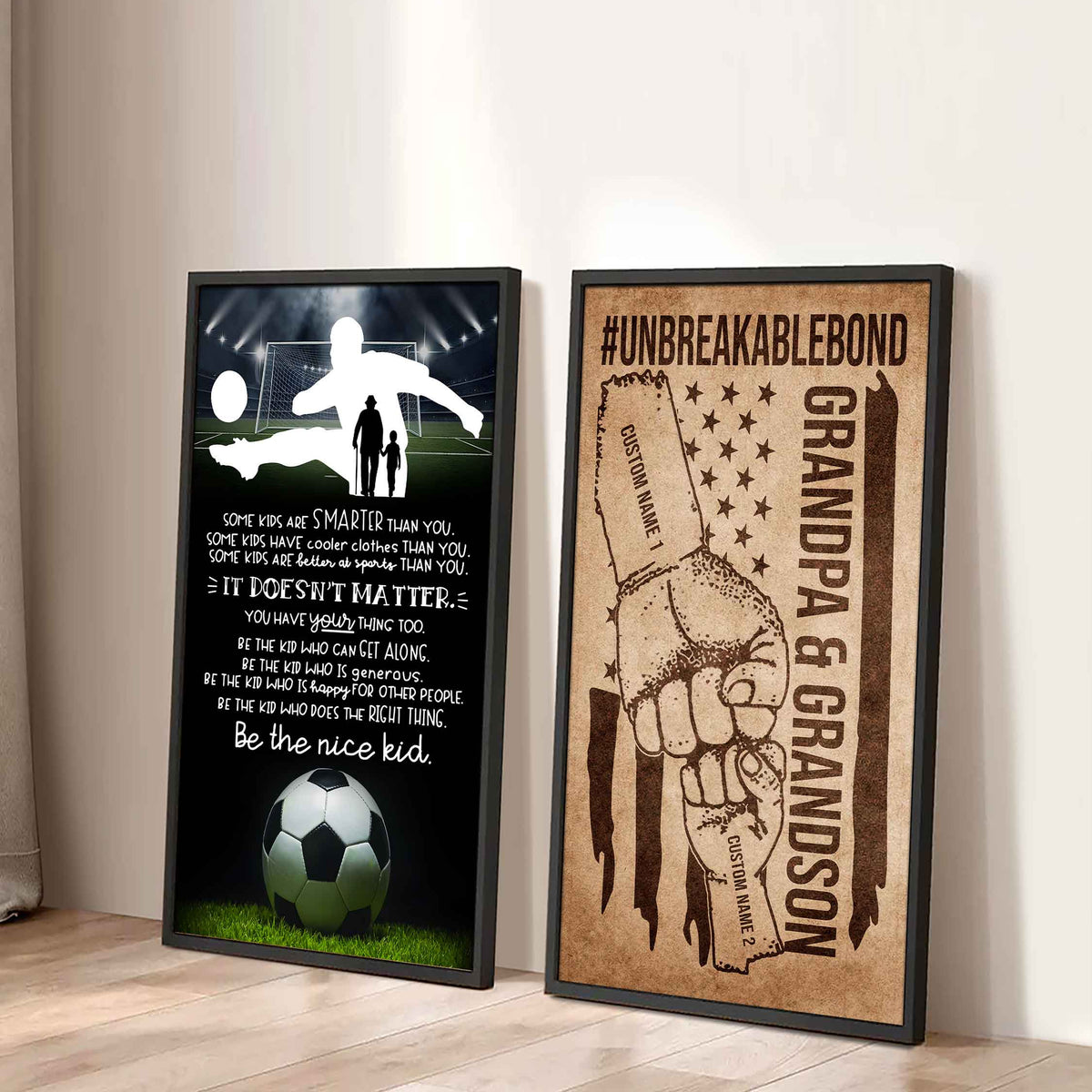 Unbreakable Bond Sport Canvas Set From Grandpa To Grandson Be The Nice Kid