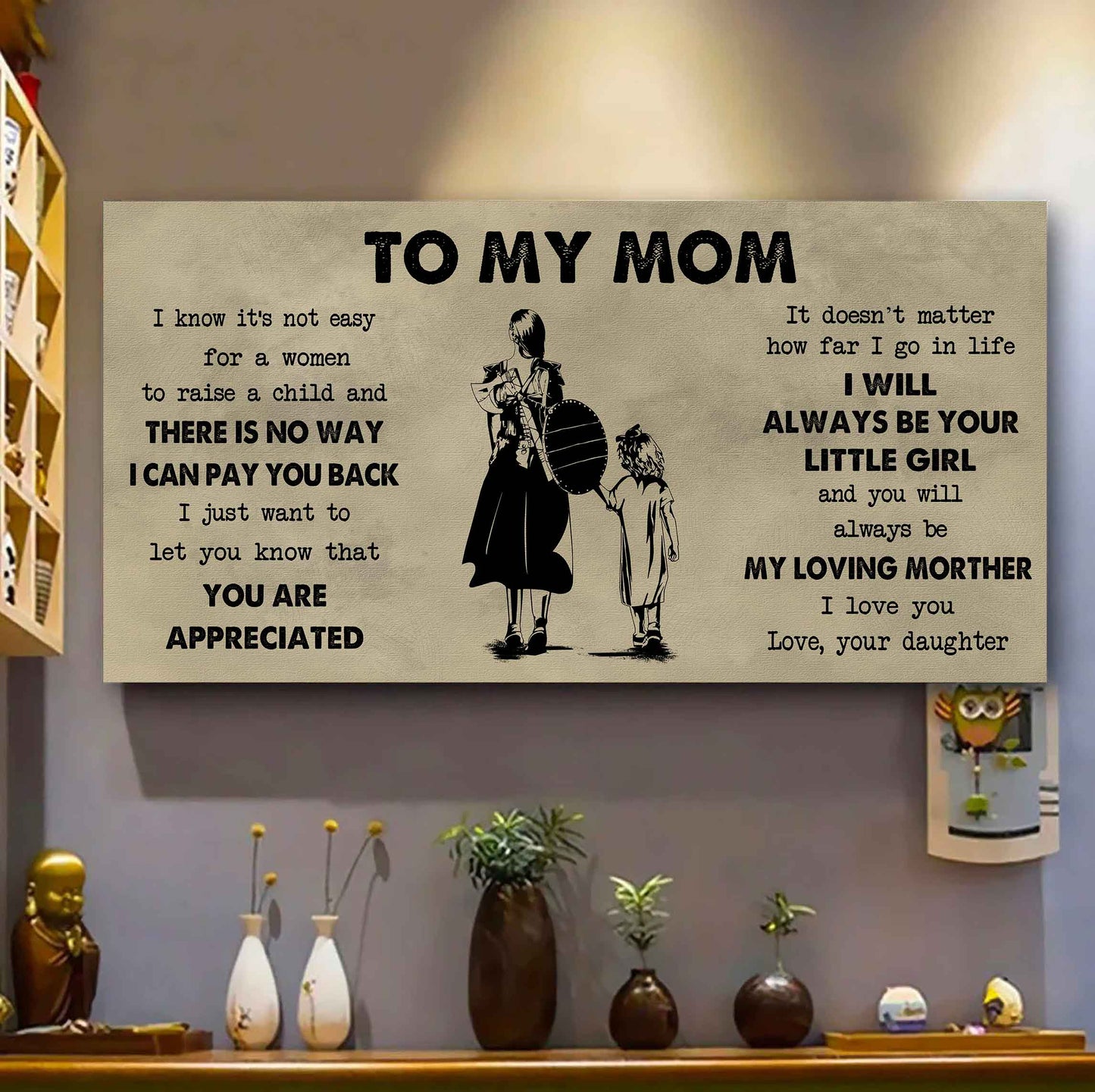 Family Child Poster Canvas To My Mom I Know It's Not Easy To Raise - I Will Always Be Your Little Boy