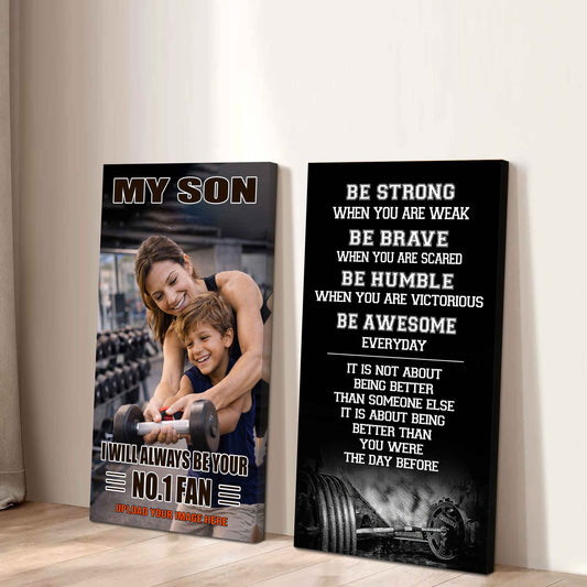 My Son Be Strong When You Are Weak Be Awesome Everyday Set 2 Canvas Wall Art From Mom To Son