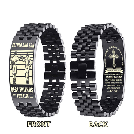 New Version Double Sided Bracelet Gift From Dad For Son - Never Forget Your Way Back Home