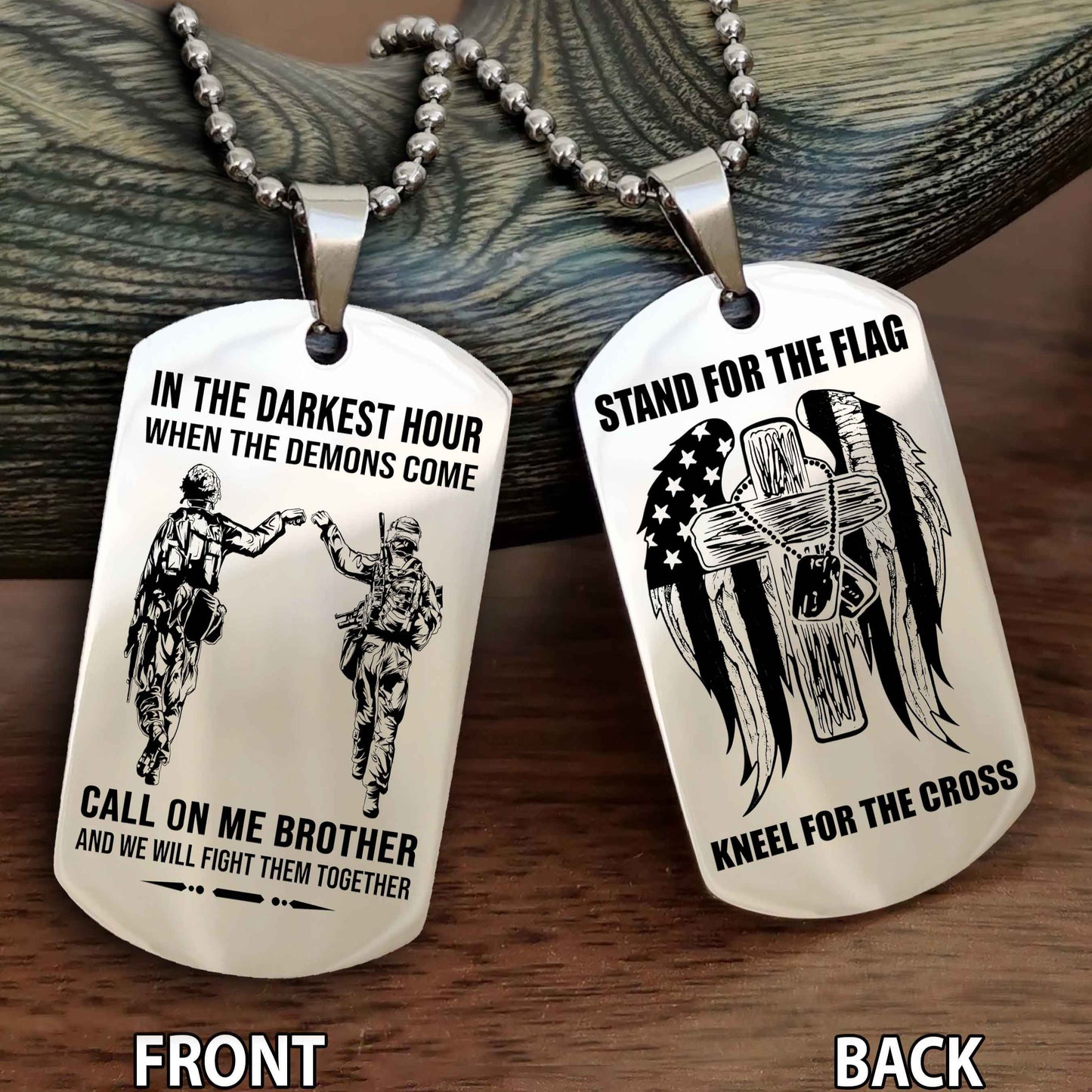 Soldier Personalized Double Sided Dog Tag For Brother