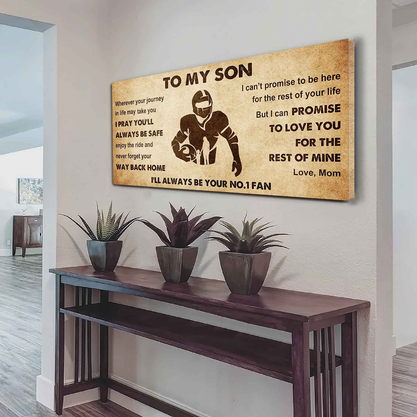 Personalized Sport Poster Canvas I'll Be Your No 1 Fan Mom To Son - Never Forget Your Way Back Home