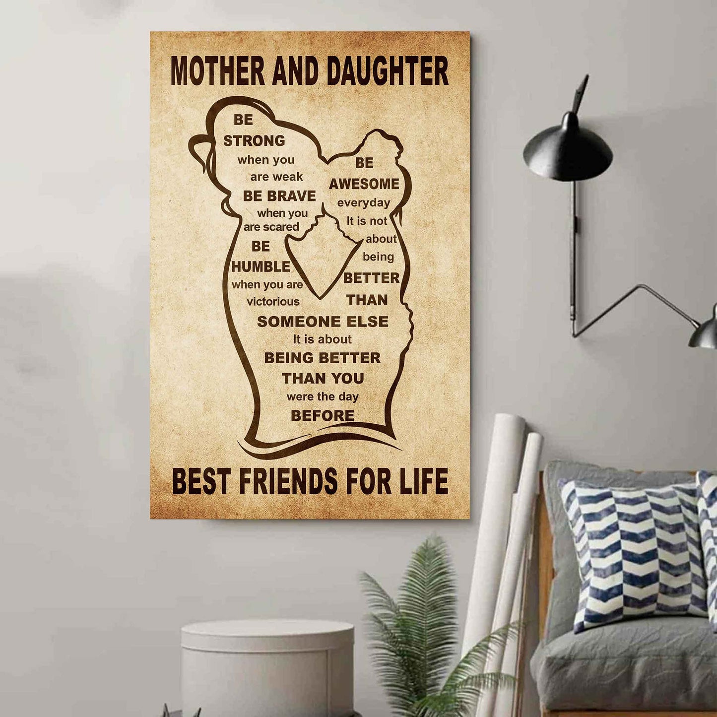 Personalized Family Poster Canvas Mother And Daughter Best Friend For Life Gift From Mom Gift For Your Daughter With Motivational Message