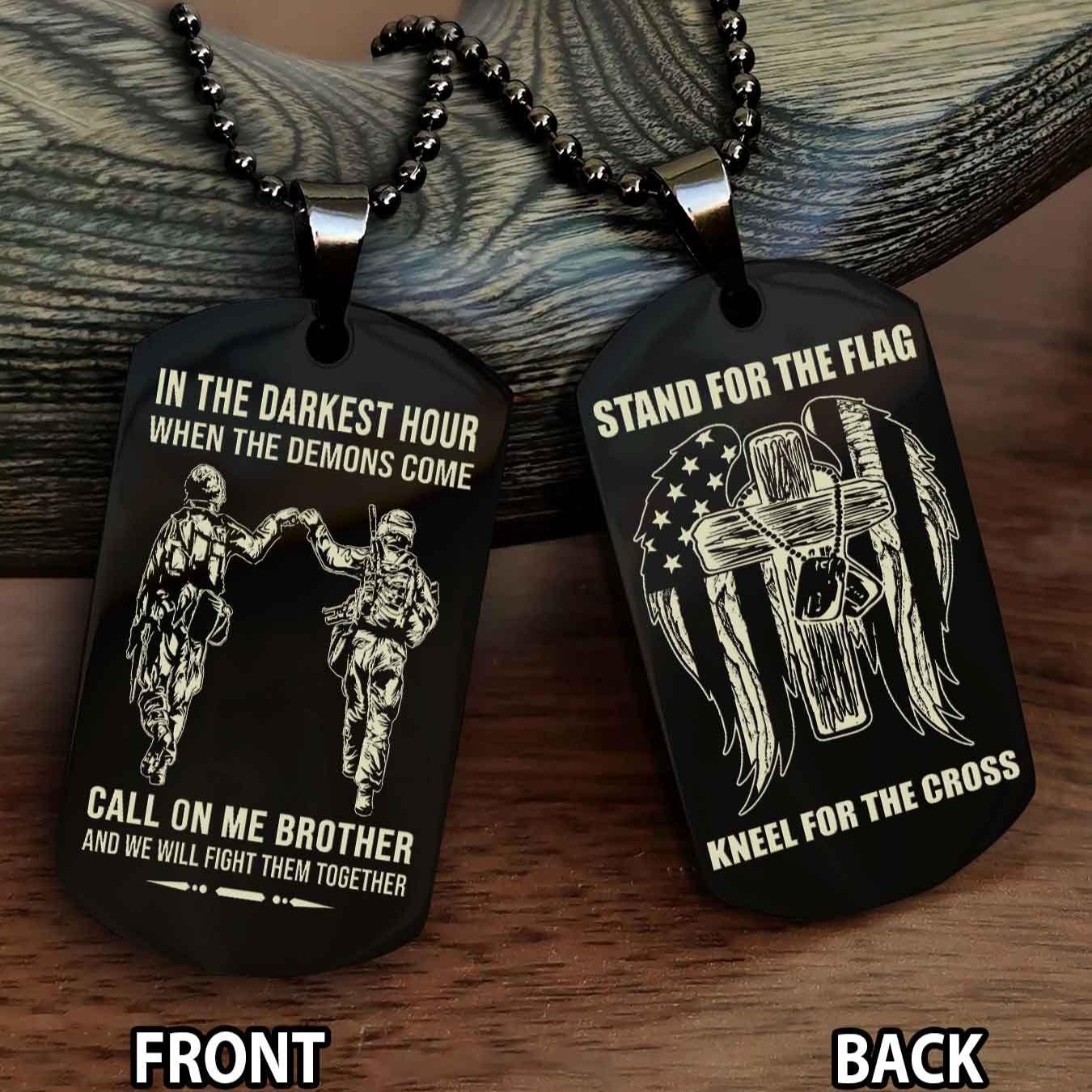 Soldier Personalized Double Sided Dog Tag For Brother
