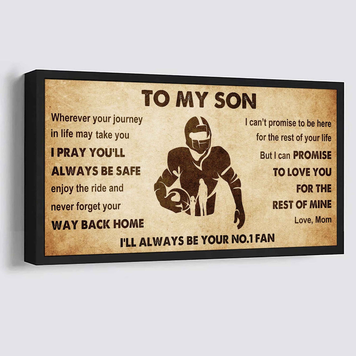 Personalized Sport Poster Canvas I'll Be Your No 1 Fan Mom To Son - Never Forget Your Way Back Home