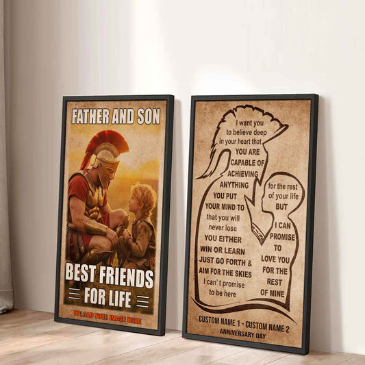 Spartan Canvas Set Father And Son Best Friend For Life - With Message Quotes