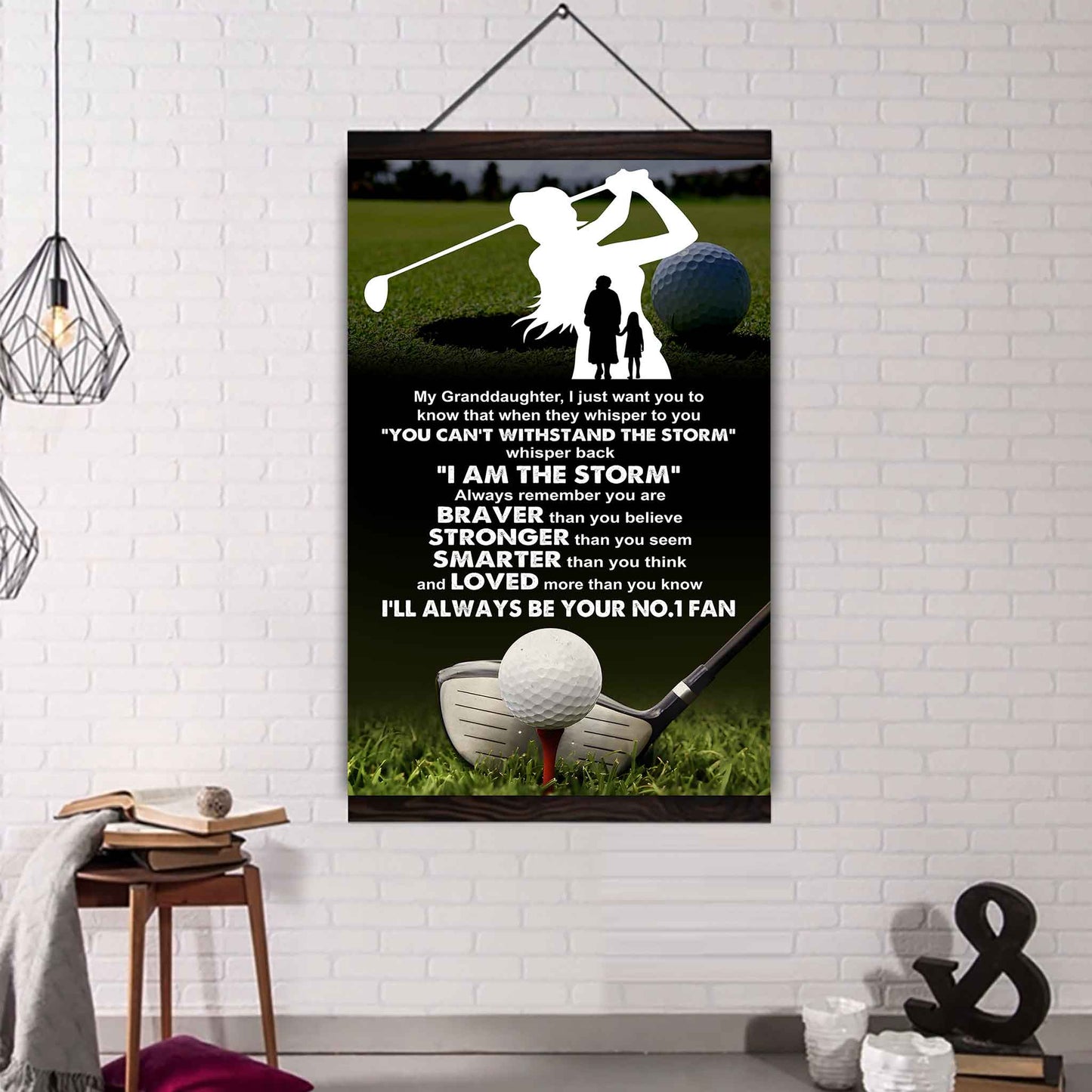 Baketball Poster Canvas Grandma To Granddaughter - Whisper Back I Am The Storm I Will Always Your No 1 Fan