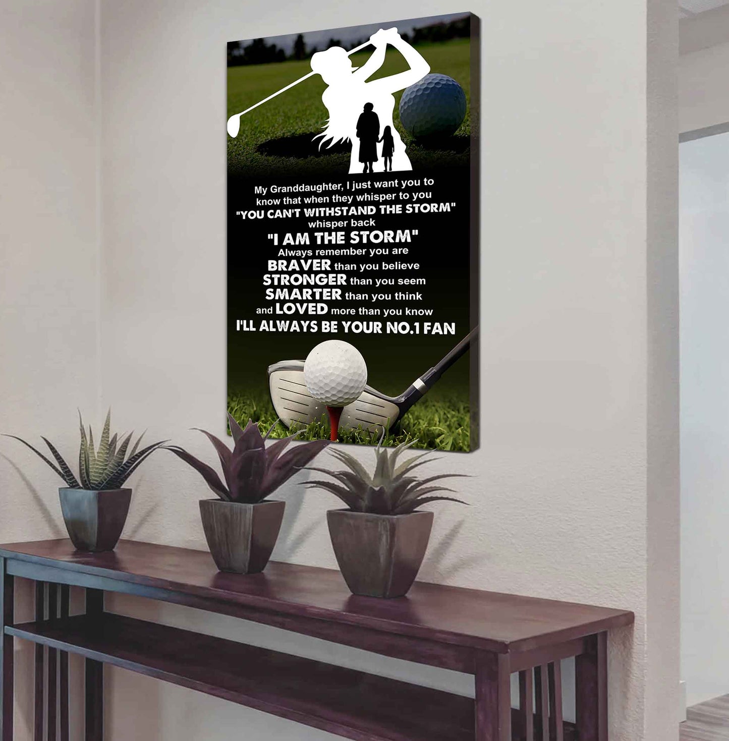 Baketball Poster Canvas Grandma To Granddaughter - Whisper Back I Am The Storm I Will Always Your No 1 Fan