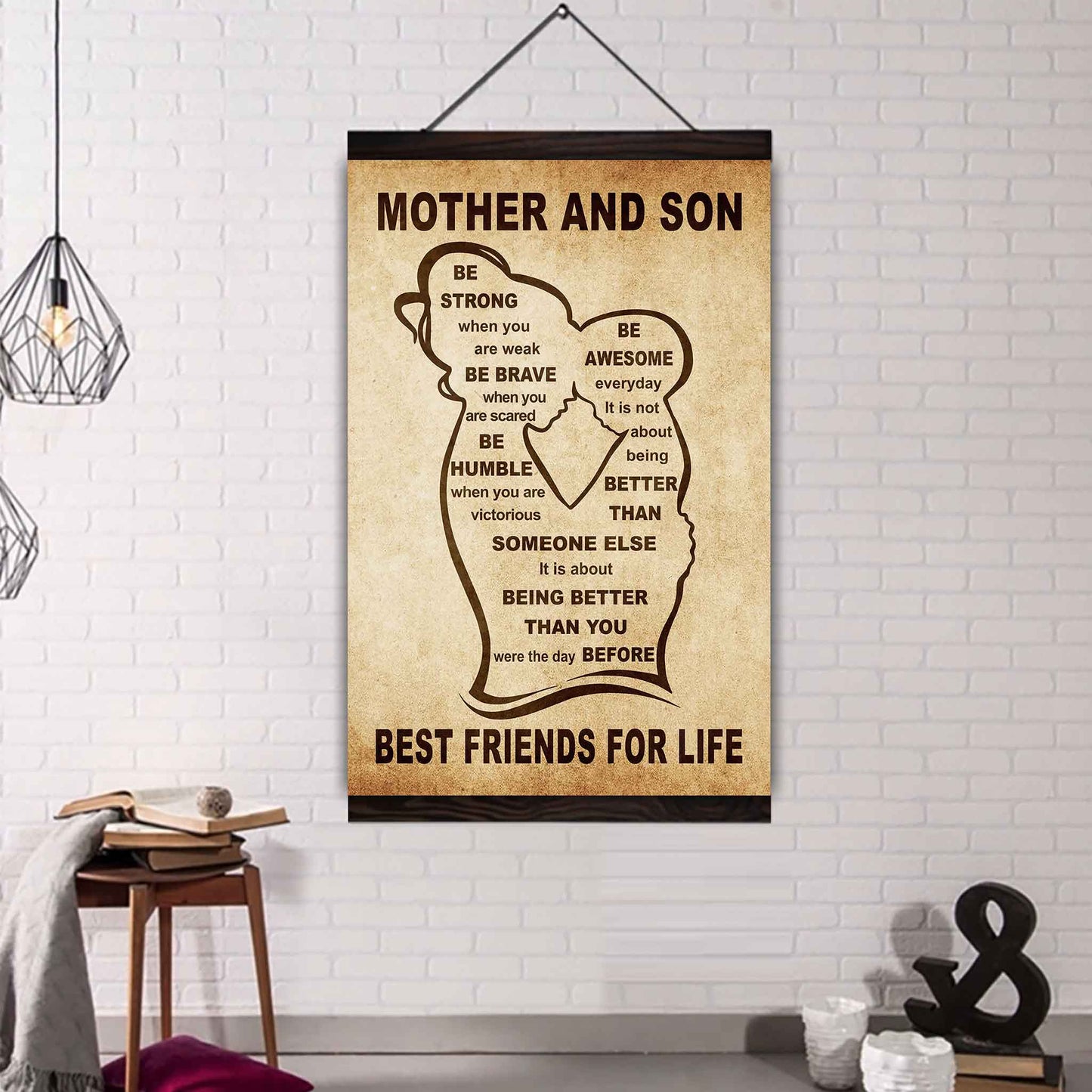 Personalized Family Poster Canvas Mother And Son Best Friend For Life Gift From Mom Gift For Your Son With Motivational Message