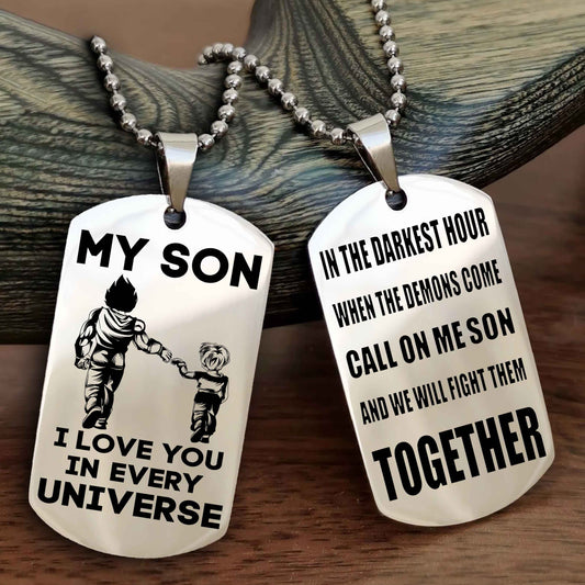 DRB Personalized Double Sided Dog Tag To My Son Never Forget That I Love You - Call On Me Son