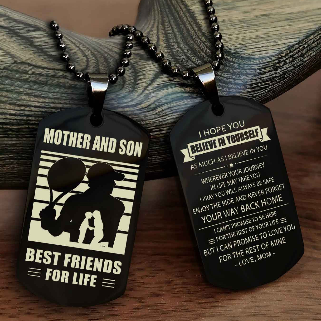 Sport Personalized Double Sided Dog Tag Father And Son Best Friend For Life - Never Forget Your Way Back Home