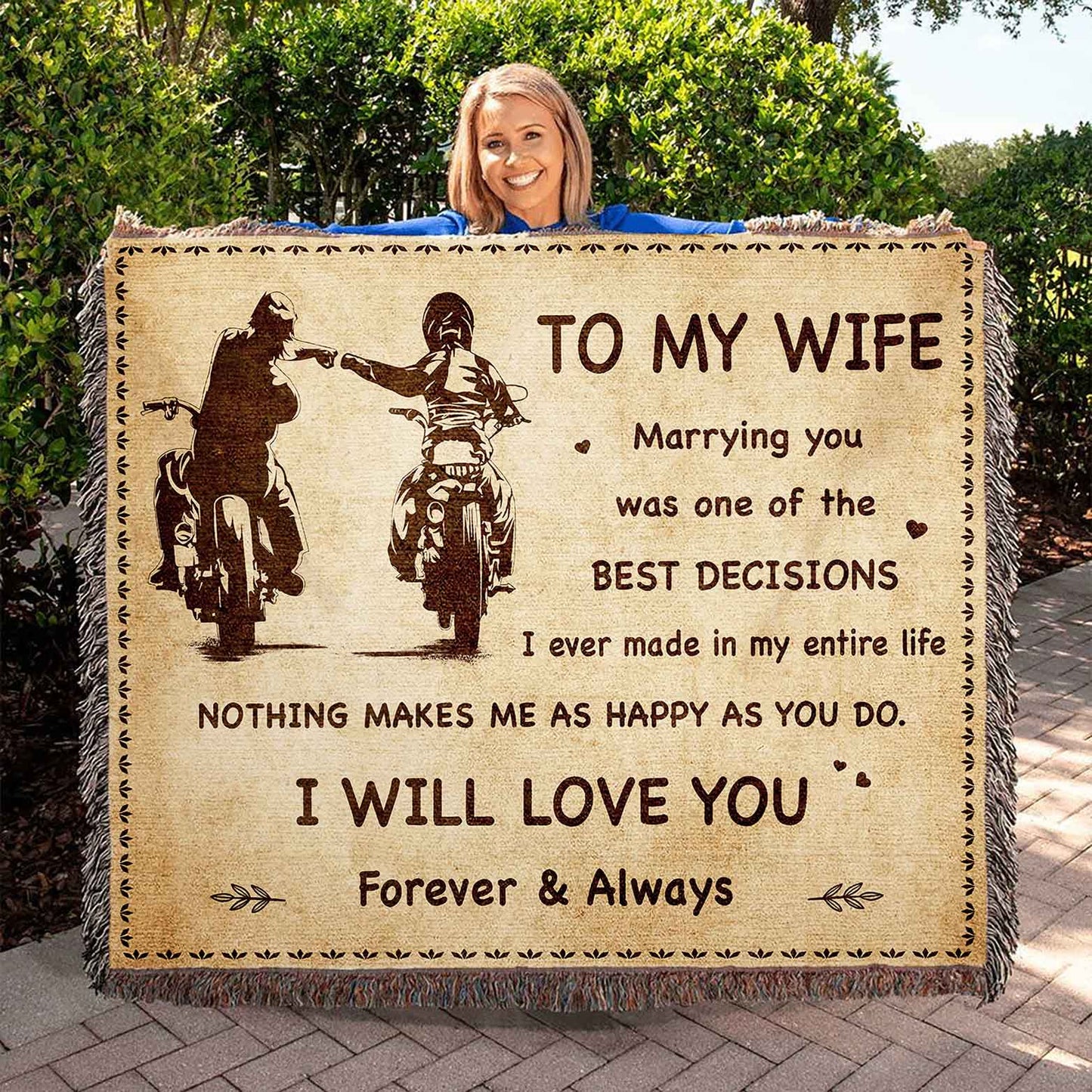 To My Wife Woven Blanket Marrying You Was One Of The Best Decision Gift For Your Wife