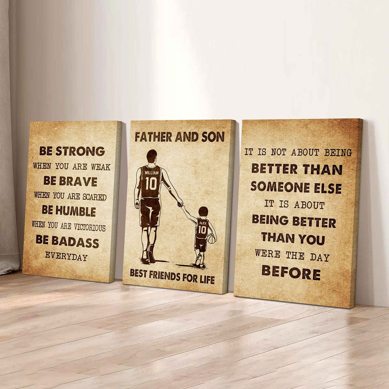 Combo 3 DRB Poster Canvas Be Strong When You Are Weak - It's Not About Being Better Than Someone Else It's About Being Better Than You Were The Day Before