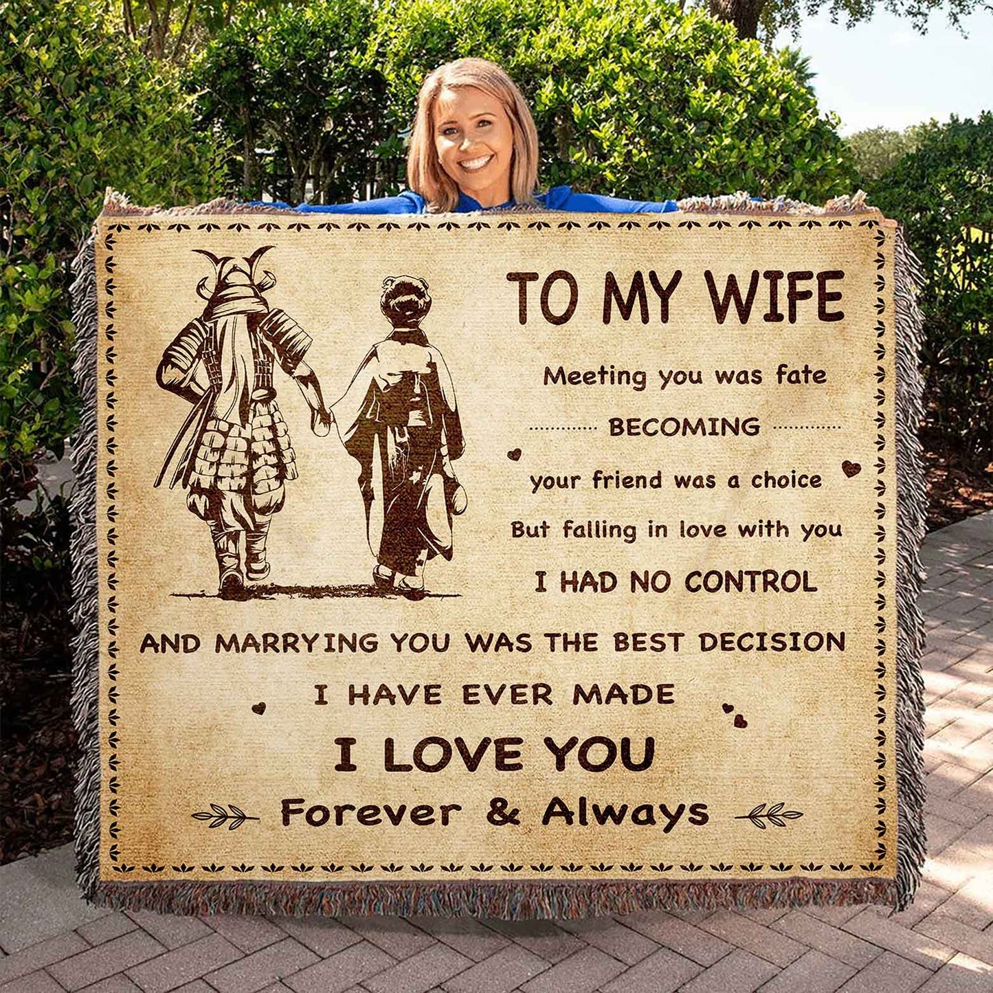 To My Wife Woven Blanket Meeting You Was Fate I Love You Forever And Always Gift For Your Wife