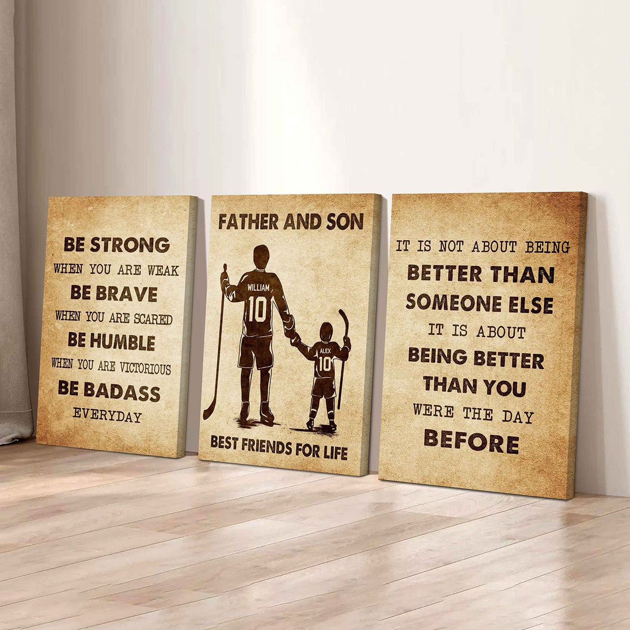Combo 3 DRB Poster Canvas Be Strong When You Are Weak - It's Not About Being Better Than Someone Else It's About Being Better Than You Were The Day Before