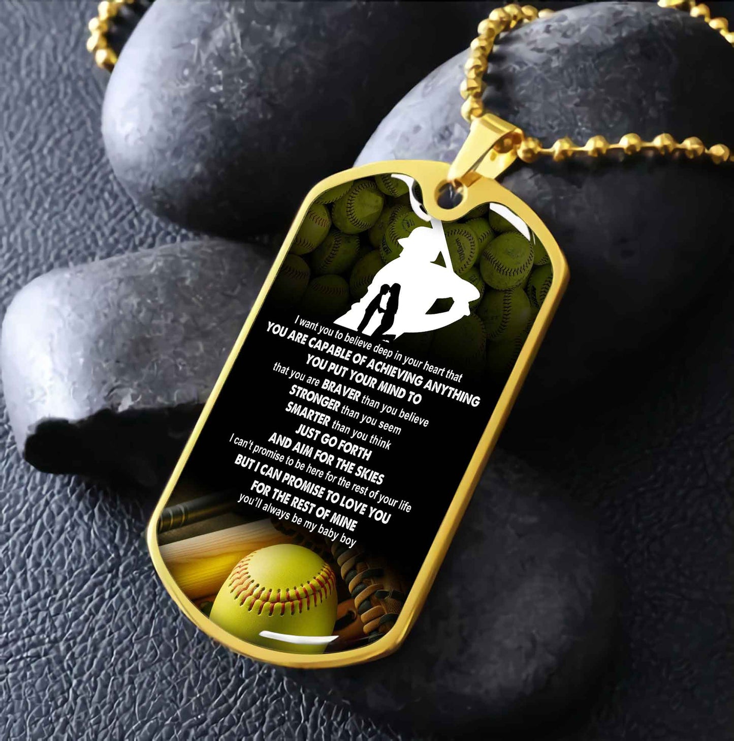 Sport Military Chain 18K Gold Plated Silver Plated To My Son Mom Motivation Message