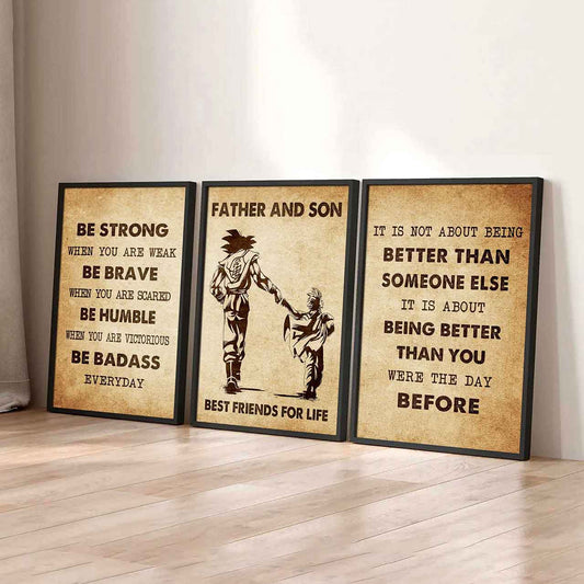 Combo 3 DRB Poster Canvas Be Strong When You Are Weak - It's Not About Being Better Than Someone Else It's About Being Better Than You Were The Day Before