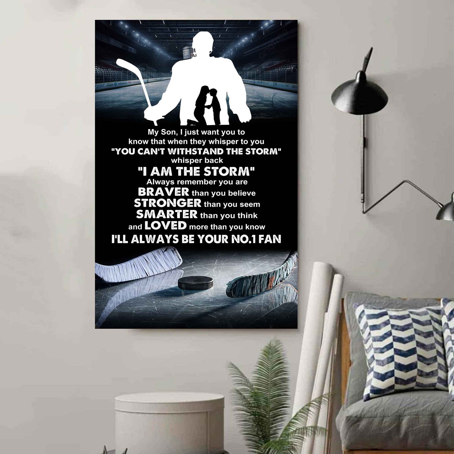 Baseball Poster Canvas Mom To Son - Whisper Back I Am The Storm I Will Always Your No 1 Fan