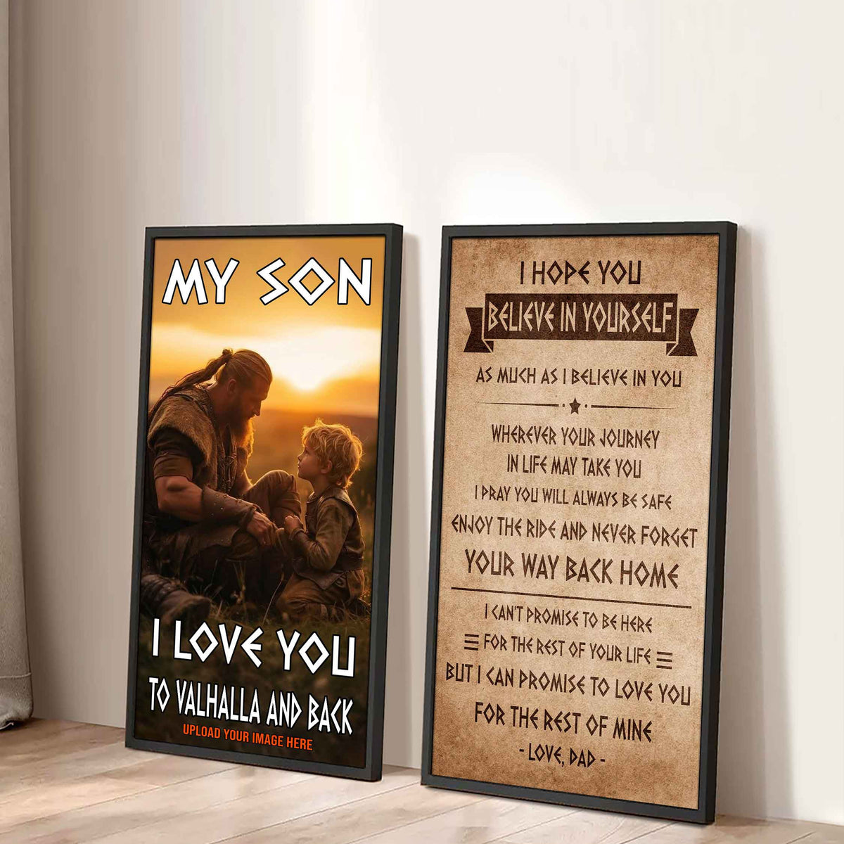 VK Canvas Set My Son I Love You Valhalla And Back Gift From Dad To Son Ver 2