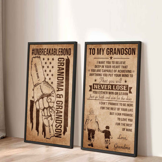 Unbreakable Bond Canvas Set Grandma And Grandson You Will Never Lose You Either Win Or Learn