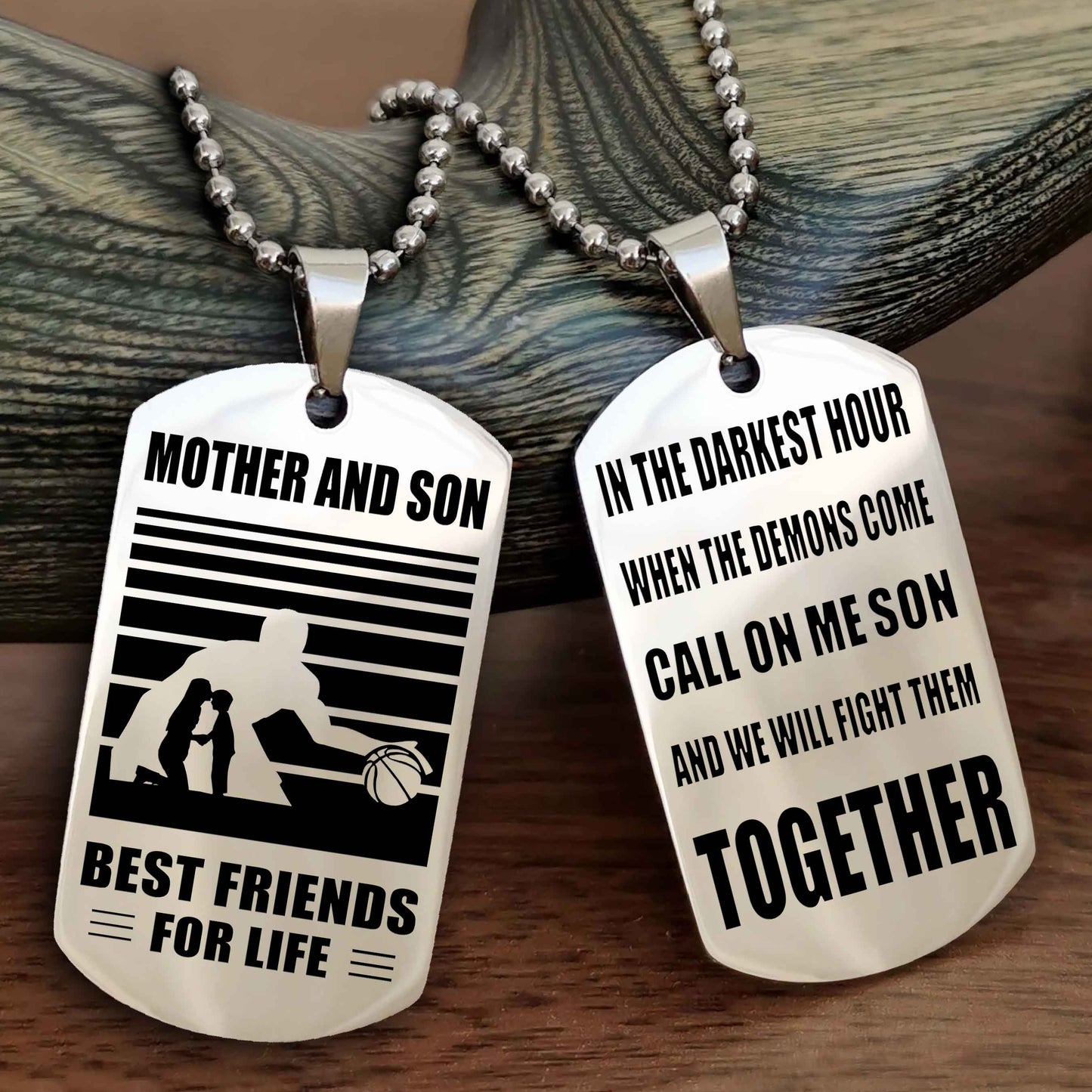 Sport Personalized Double Sided Dog Tag Father And Son Best Friend For Life - Call On Me Son