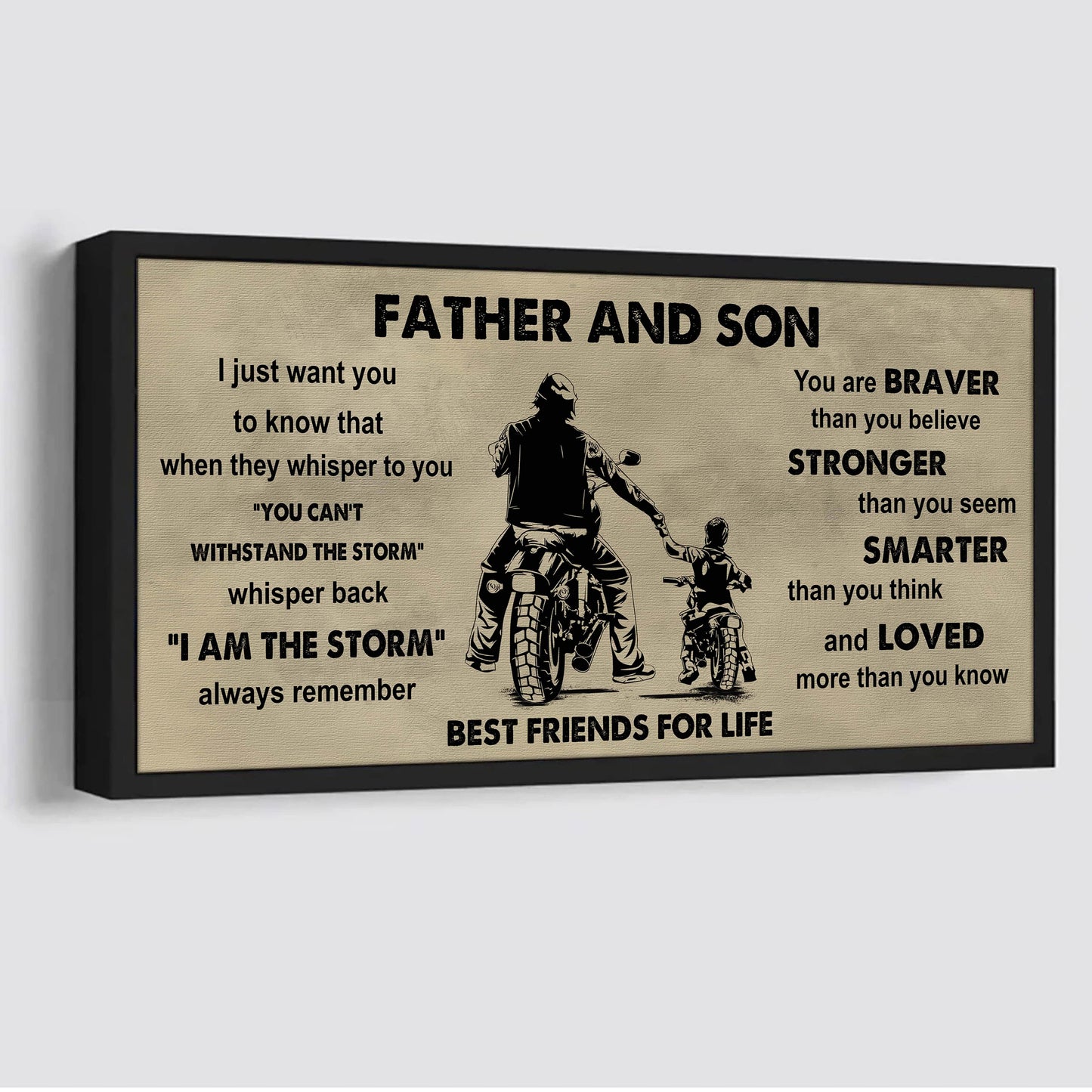 Ver 2 FAMILY-PHOTO UPLOAD VGT Father And Son Best Friends For Life - I Am The Storm Poster Canvas Gift For Son From Father