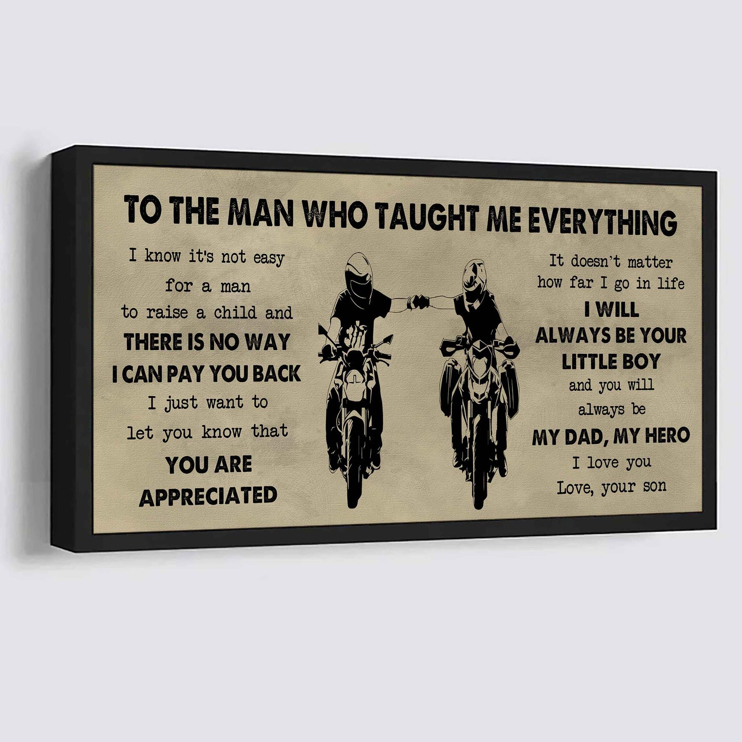 Family Poster Horizontal Canvas To My Dad I Know It's Not Easy To Raise A Child I Will Always Be Your Little Boy Gift From Son To Dad