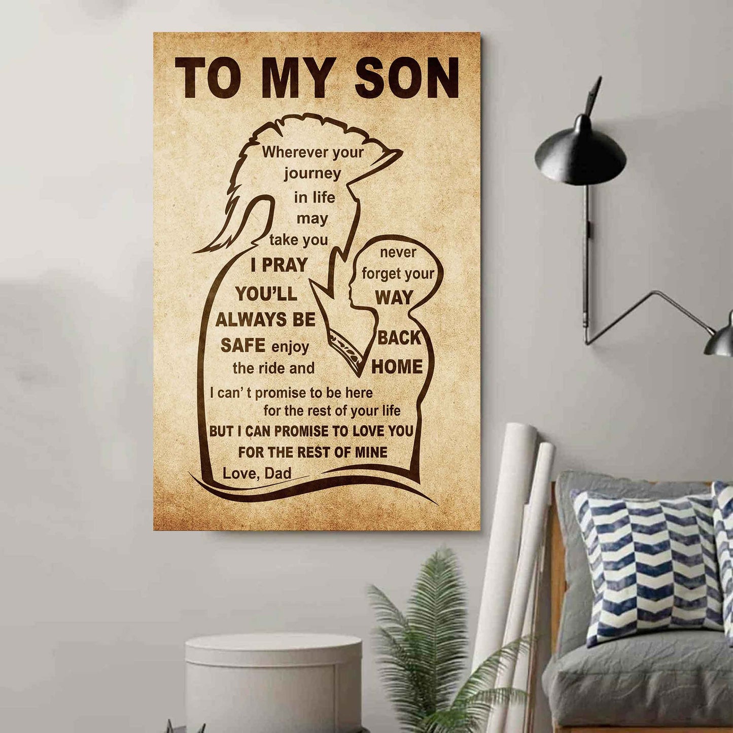 Personalized Family Poster Canvas Never Forget Your Way Back Home To My Son Gift From Dad Gift For Your Son