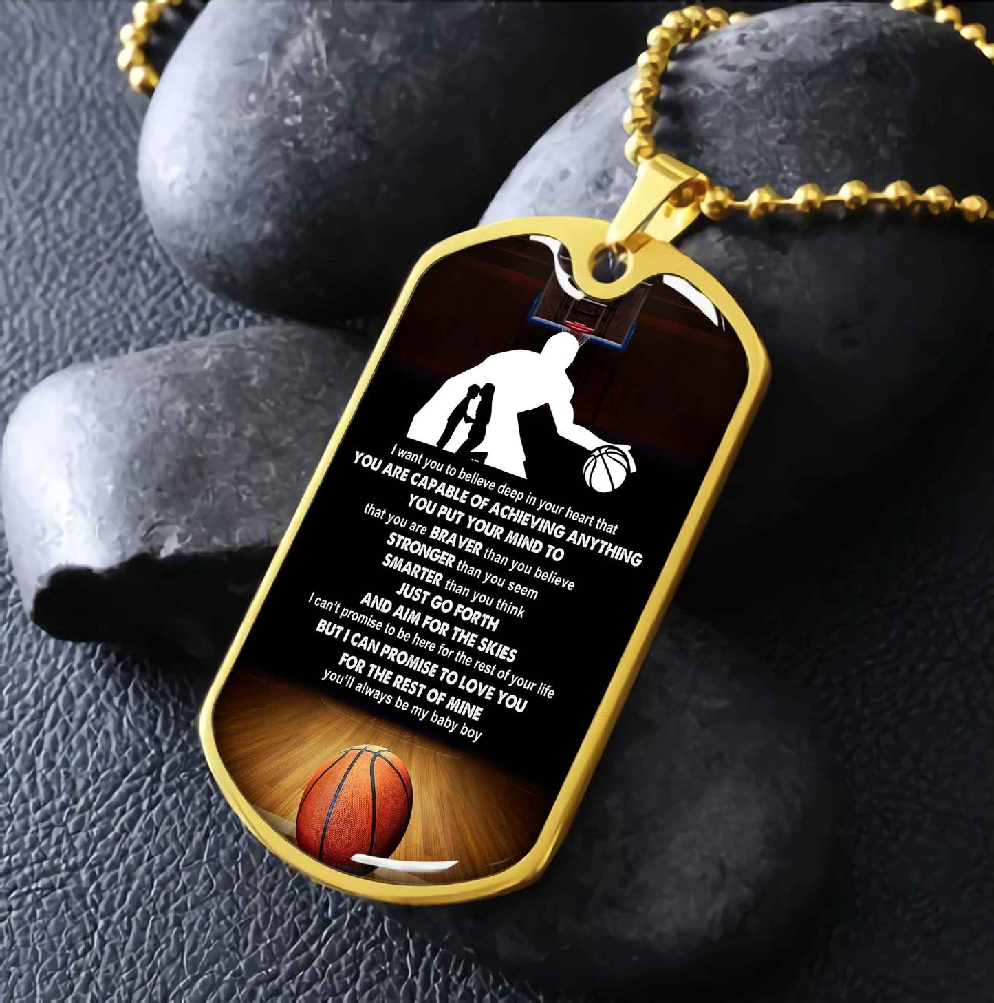 Sport Military Chain 18K Gold Plated Silver Plated To My Son Mom Motivation Message