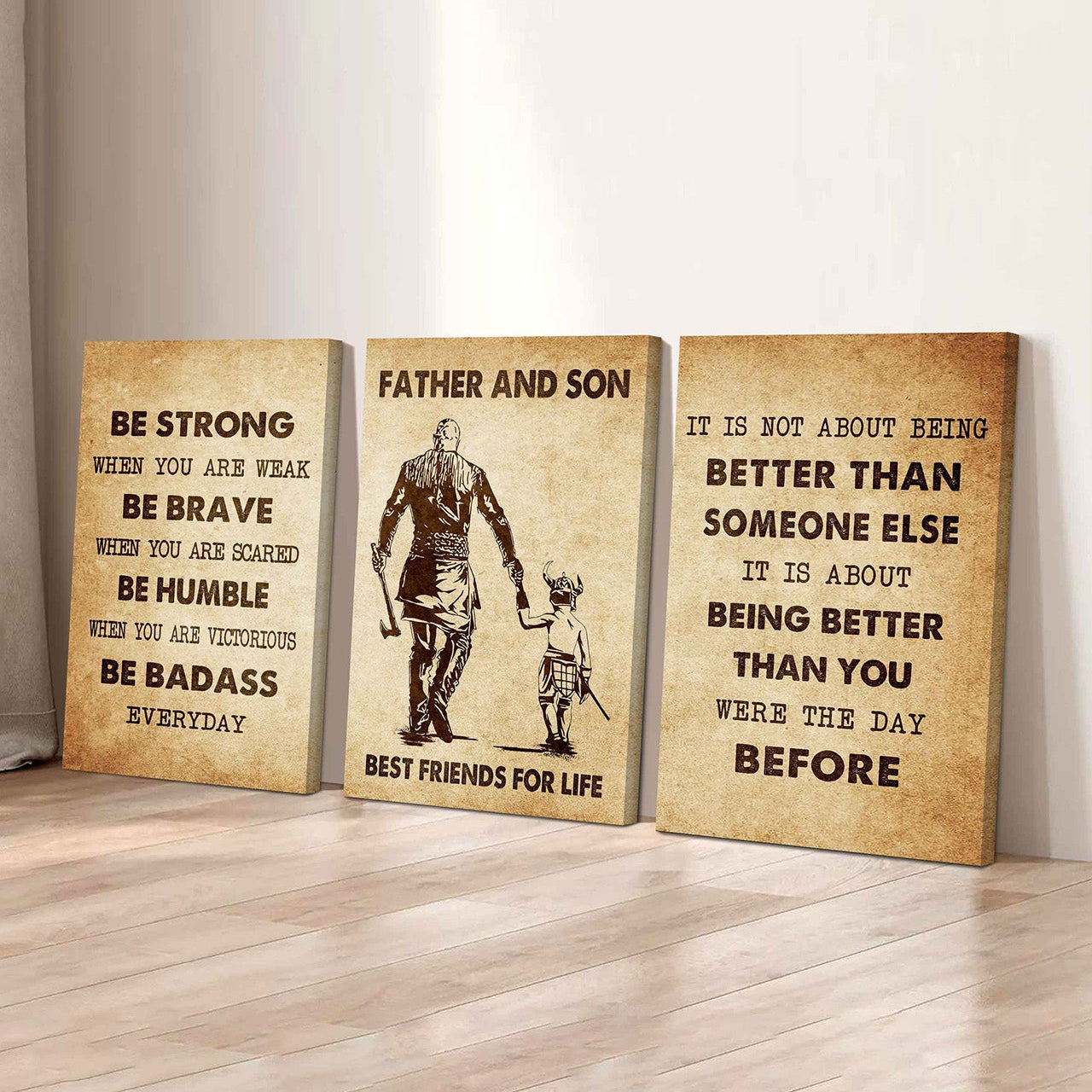 Combo 3 DRB Poster Canvas Be Strong When You Are Weak - It's Not About Being Better Than Someone Else It's About Being Better Than You Were The Day Before