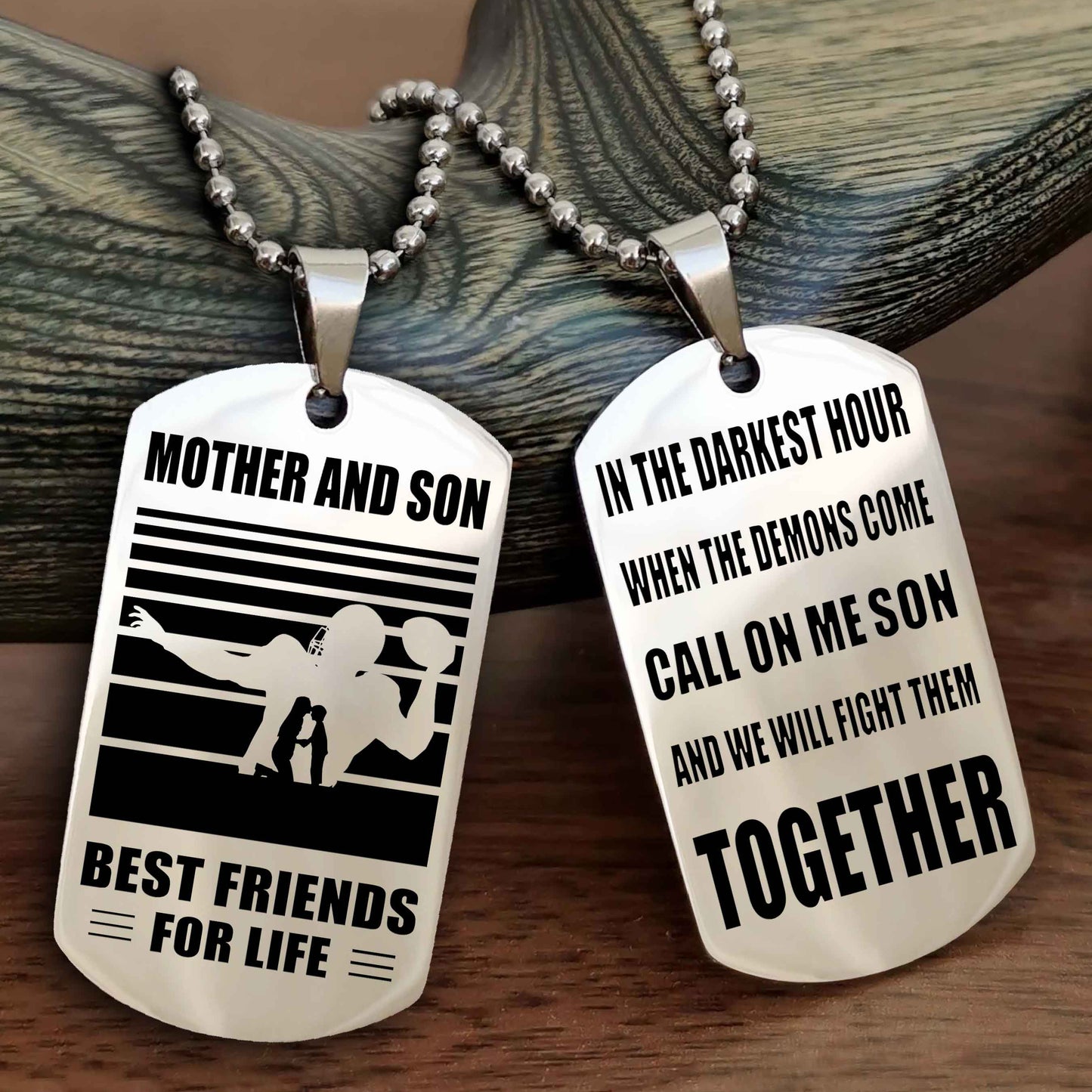 Sport Personalized Double Sided Dog Tag Father And Son Best Friend For Life - Call On Me Son