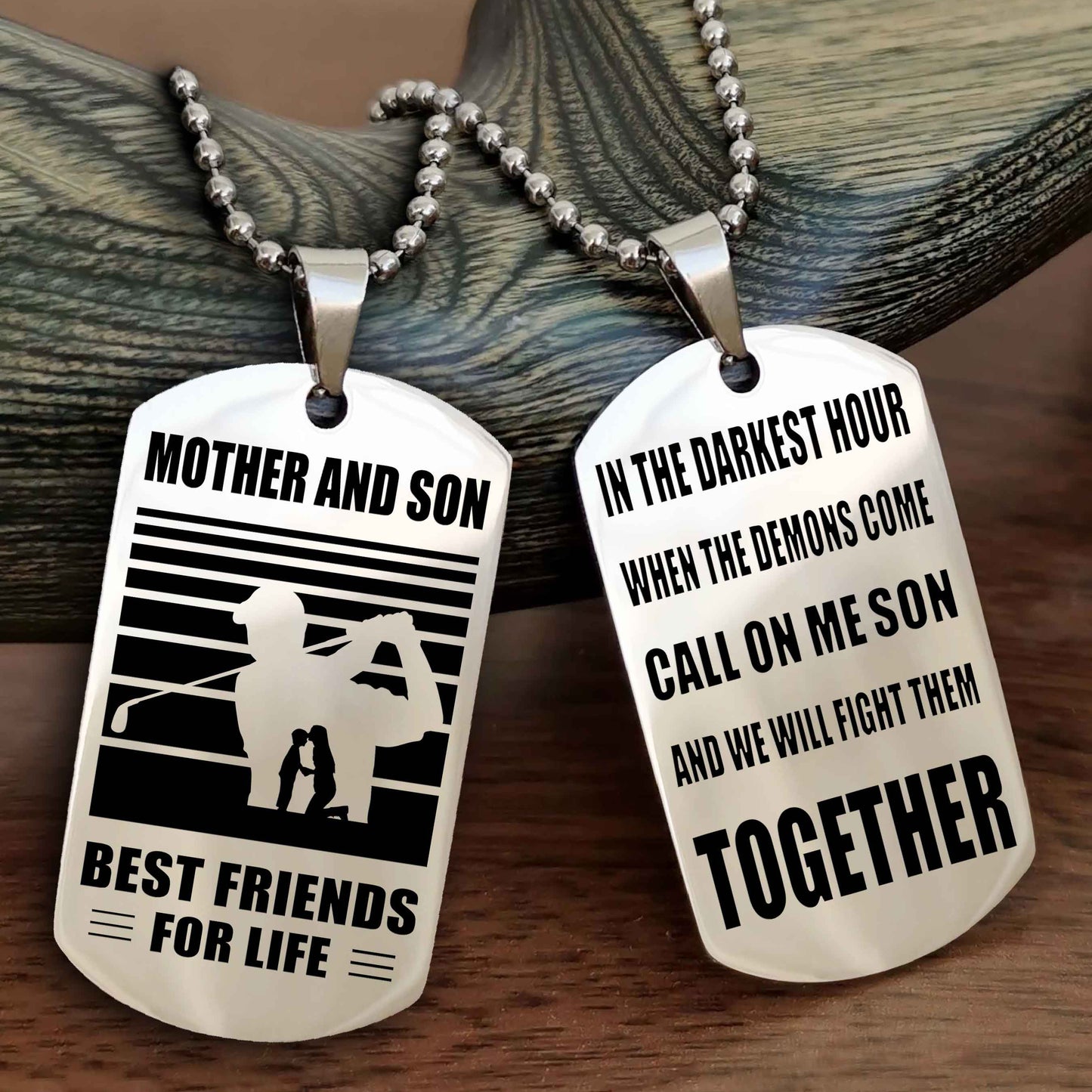 Sport Personalized Double Sided Dog Tag Father And Son Best Friend For Life - Call On Me Son