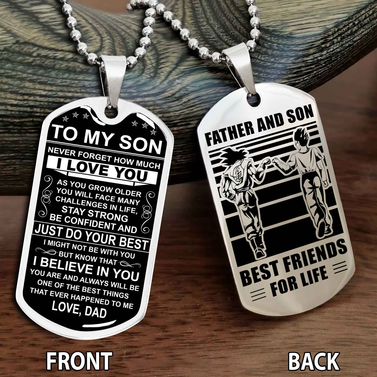 Graphic Double Side Dog Tag To My Son Printing Engraving Gift For Your Son