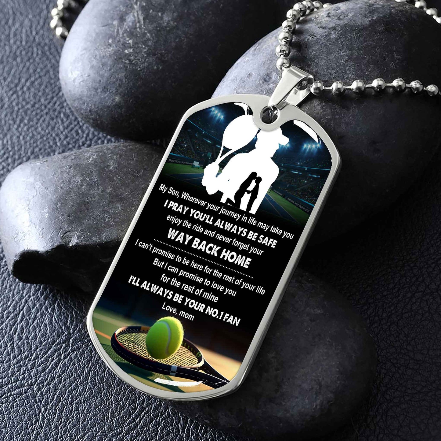 Sport Military Chain 18K Gold Plated Silver Plated To My Son From Mom Motivation Message I Will Always Be Your No 1 Fan