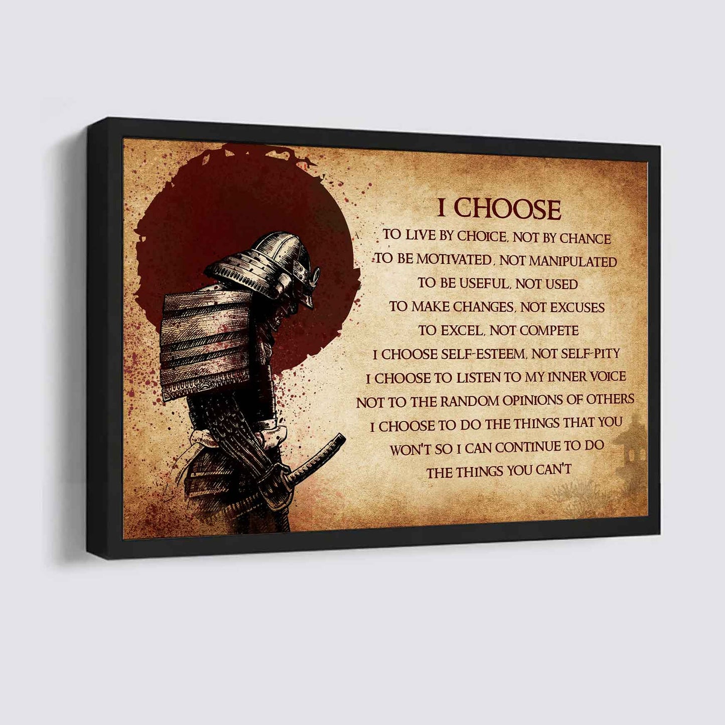 DRB Poster Canvas I Choose To Live By Choice Best Gift With Motivation Quotes