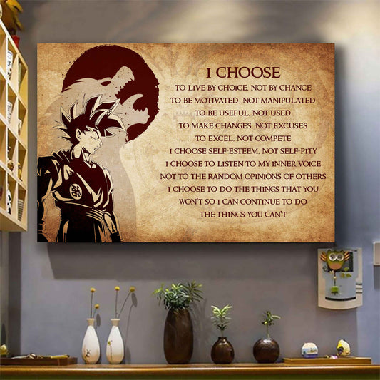 DRB Poster Canvas I Choose To Live By Choice Best Gift With Motivation Quotes