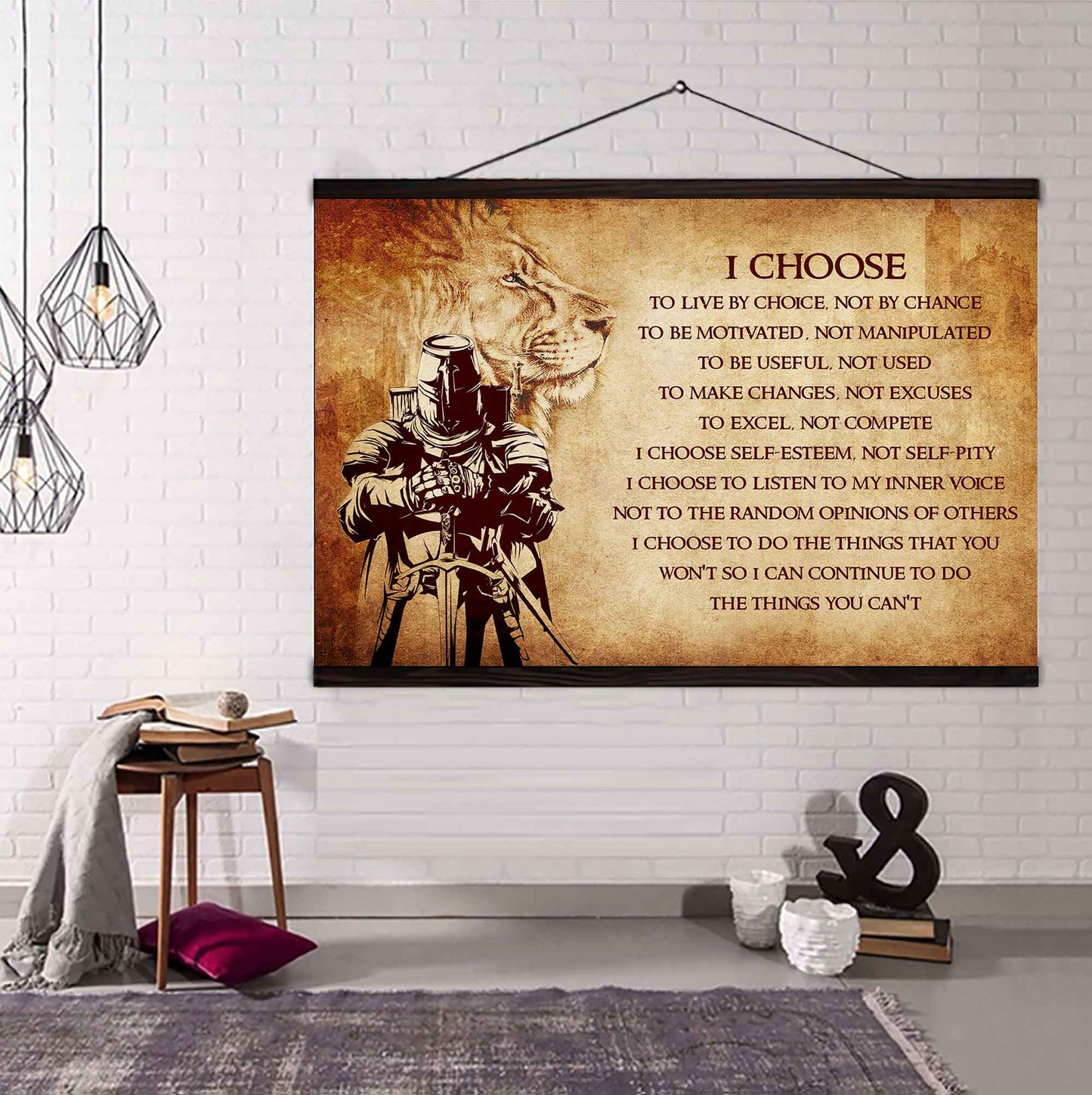 DRB Poster Canvas I Choose To Live By Choice Best Gift With Motivation Quotes