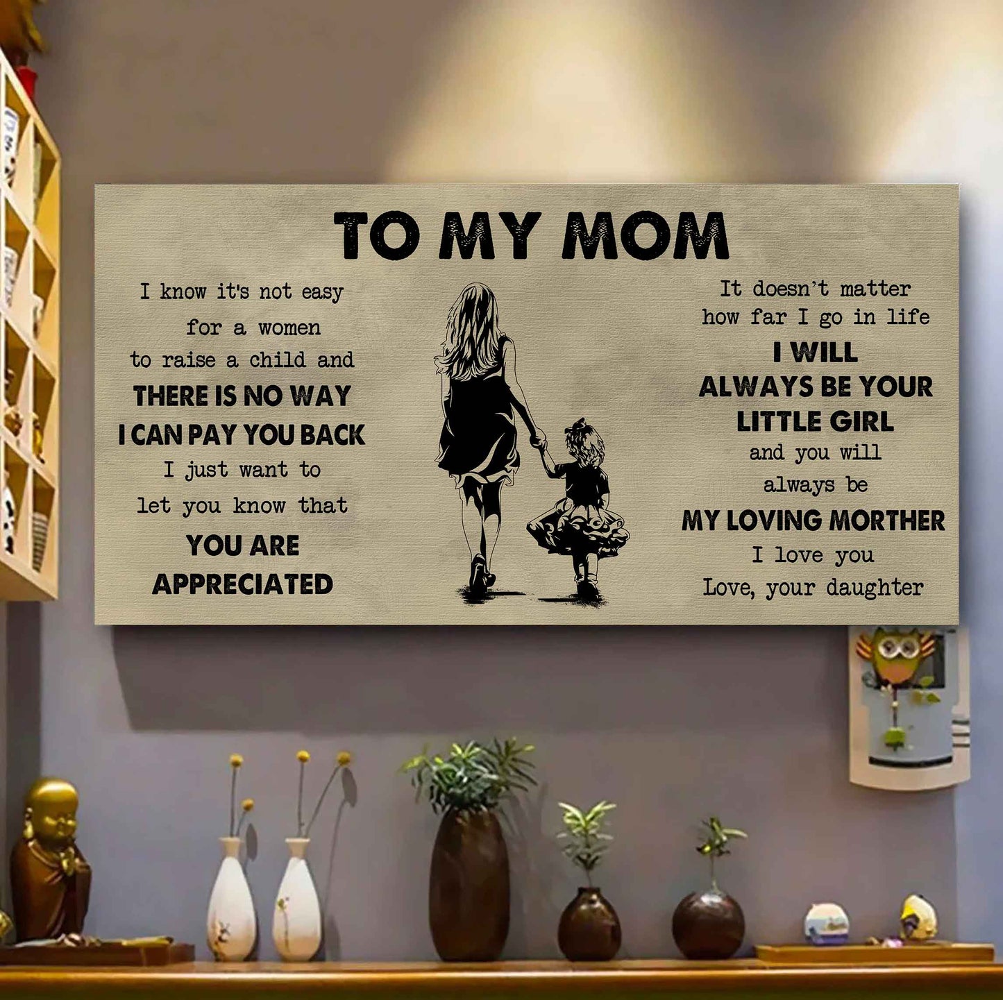 Family Child Poster Canvas To My Mom I Know It's Not Easy To Raise - I Will Always Be Your Little Boy