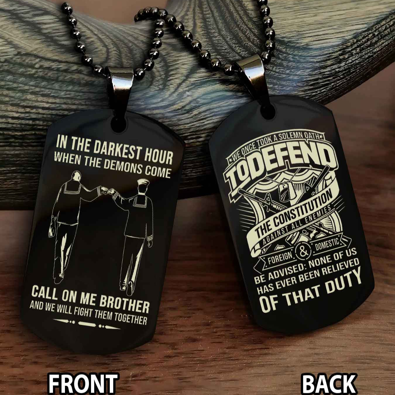 Soldier Personalized Double Sided Dog Tag For Brother