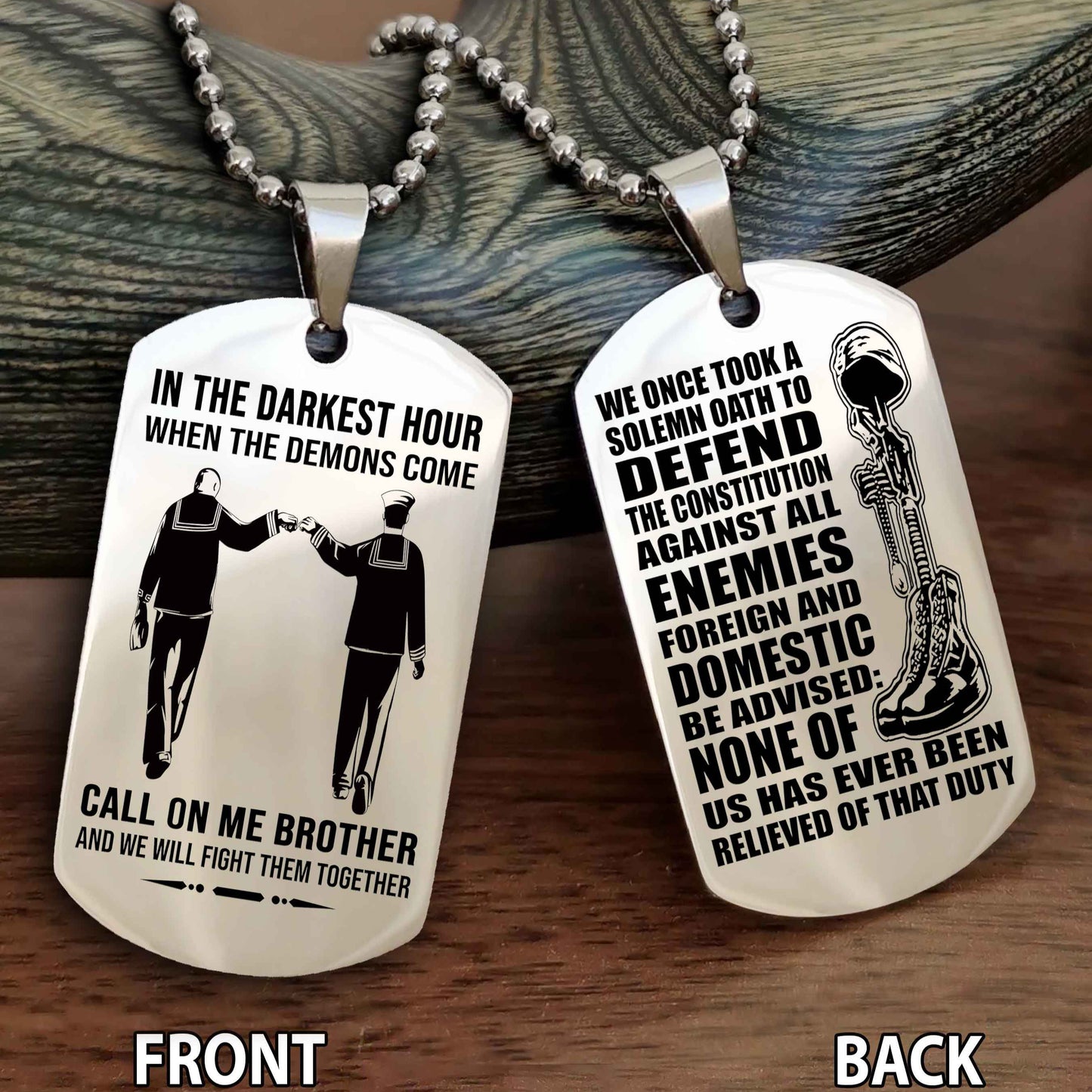 Soldier Personalized Double Sided Dog Tag For Brother