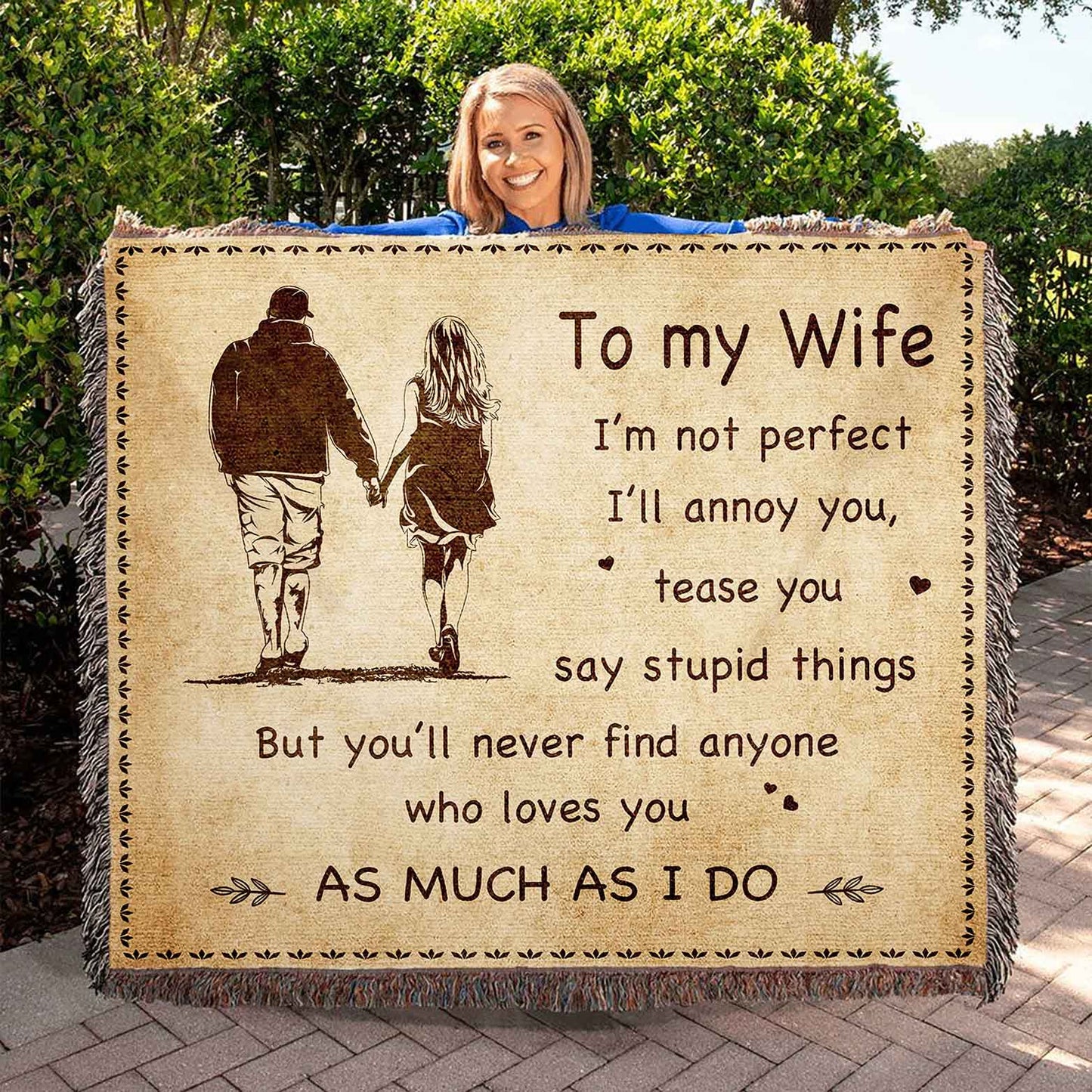 To My Wife Woven Blanket I Am Not Perfect Gift For Your Wife