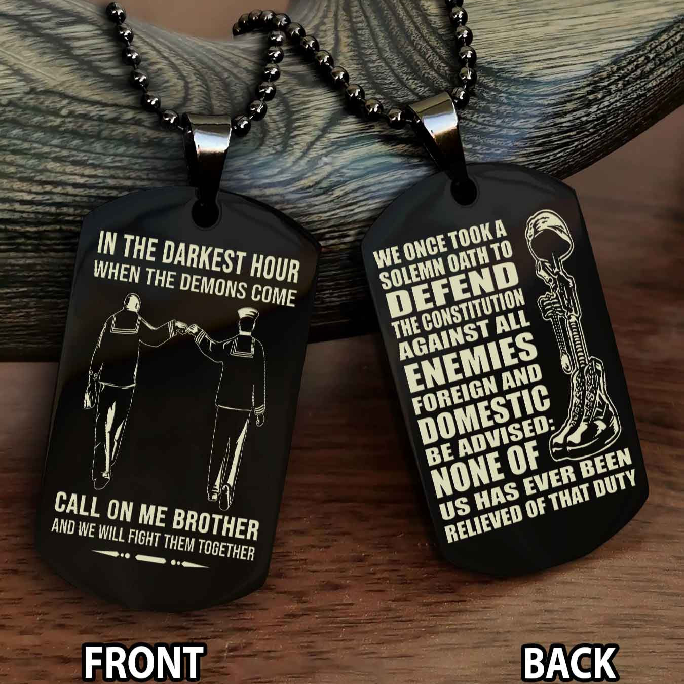 Soldier Personalized Double Sided Dog Tag For Brother