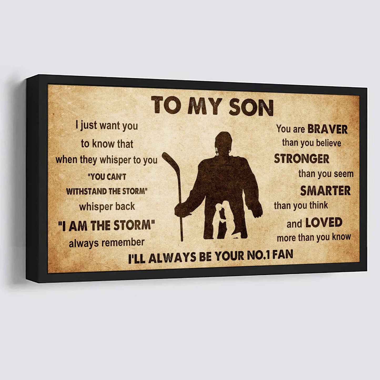 Personalized Sport Poster Canvas I'll Be Your No 1 Fan Mom To Son - Whisper Back I'm The Storm