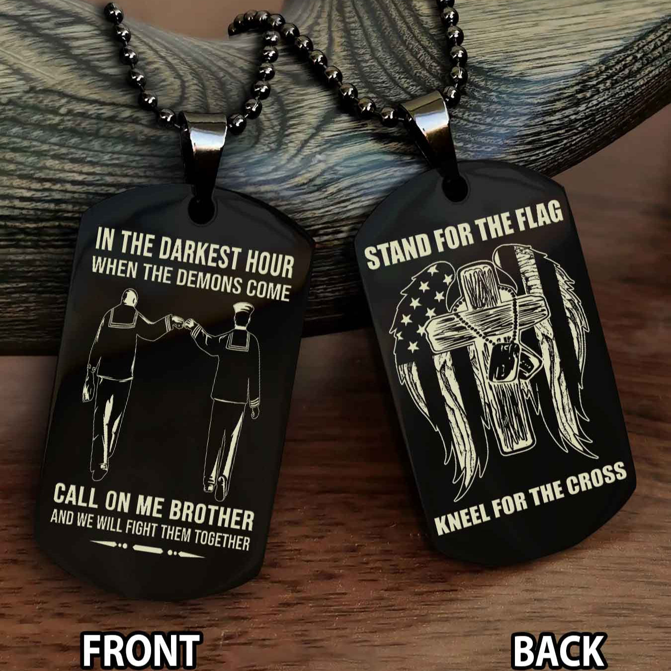 Soldier Personalized Double Sided Dog Tag For Brother