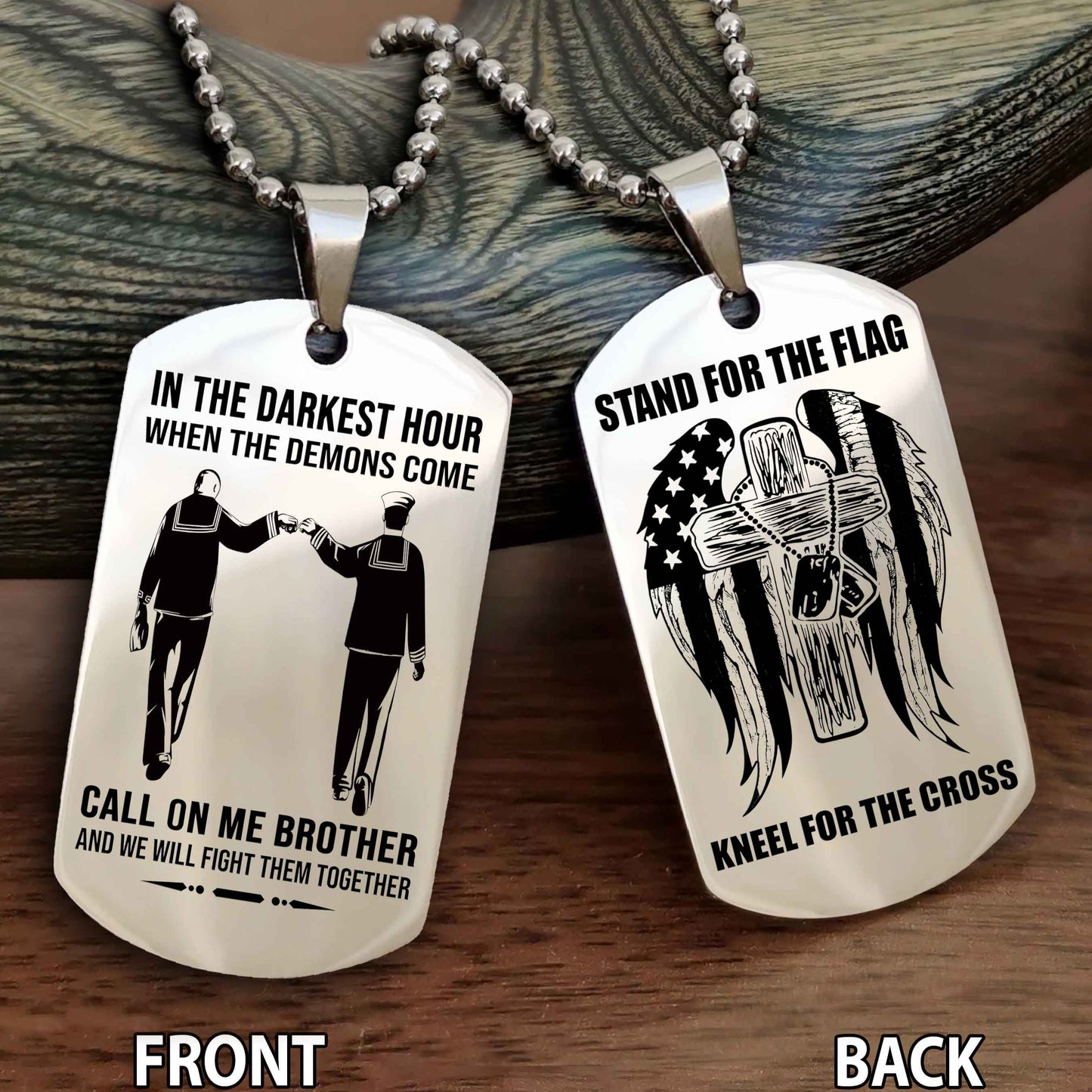 Soldier Personalized Double Sided Dog Tag For Brother